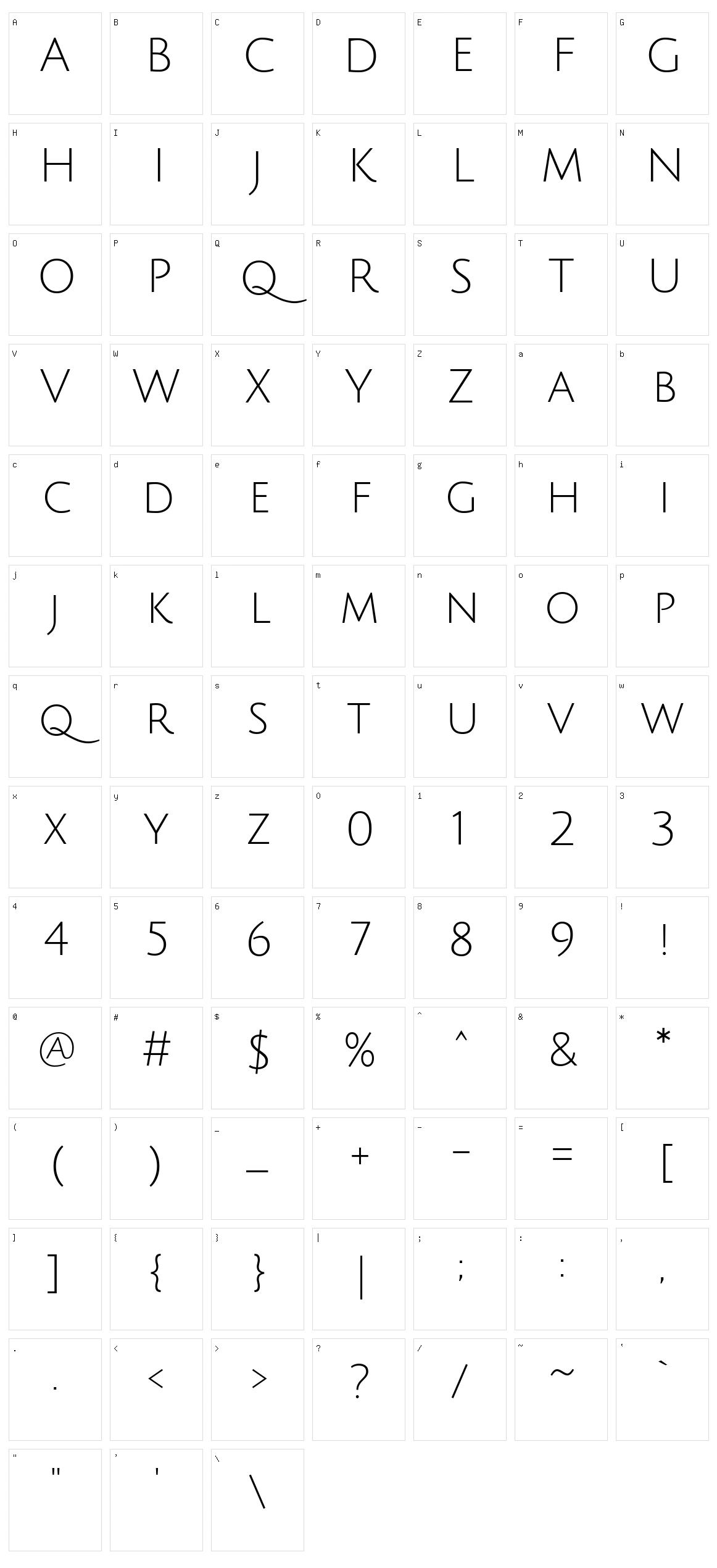 Julius sans one Character Set