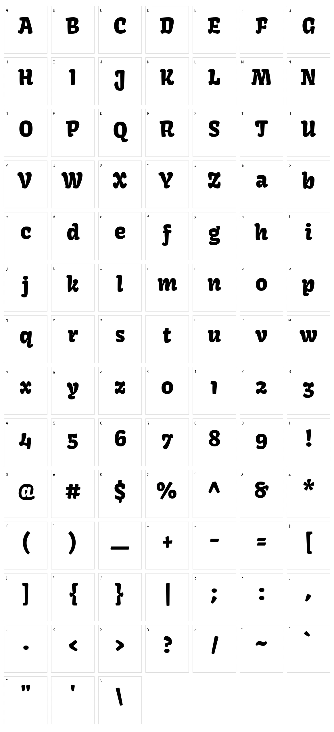 Kavoon Character Set