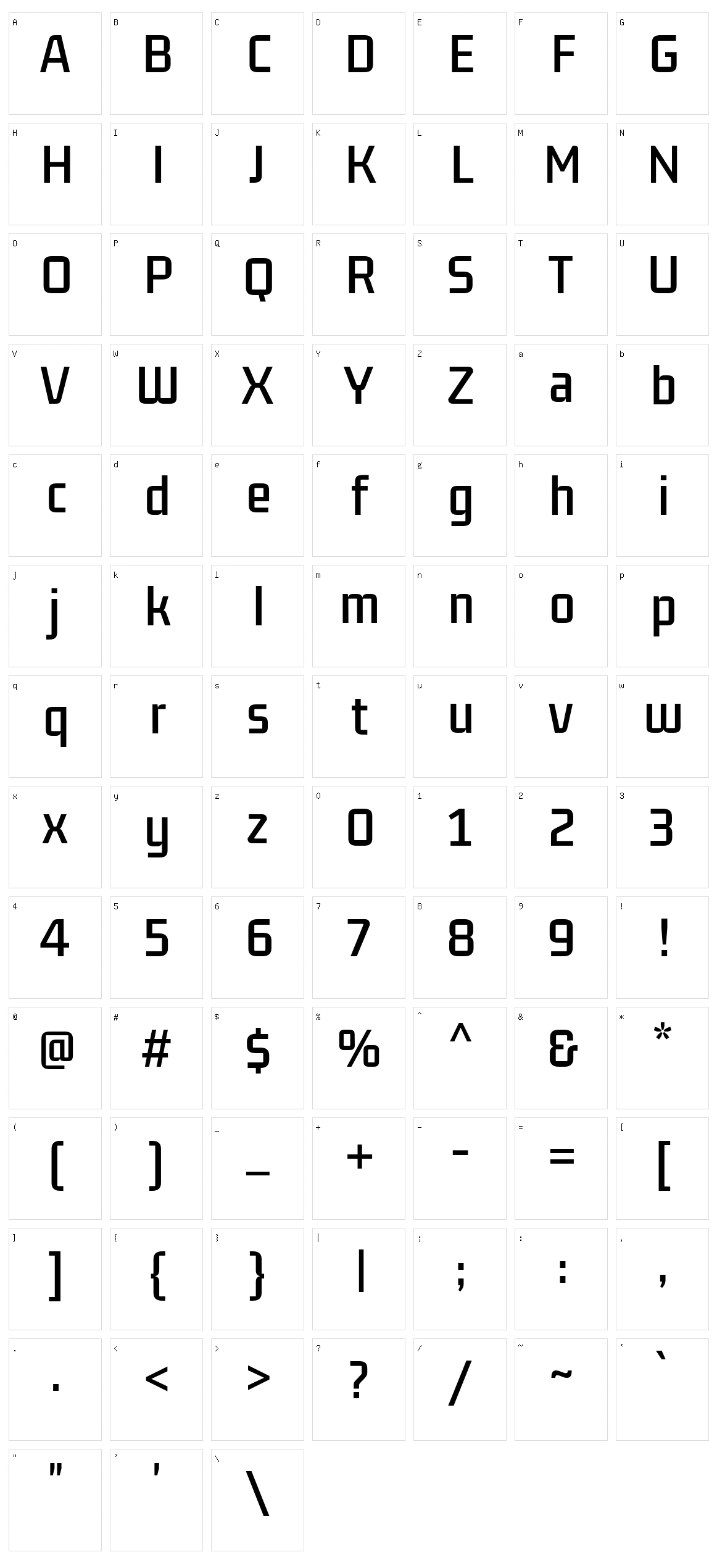 Kdam thmor pro Character Set