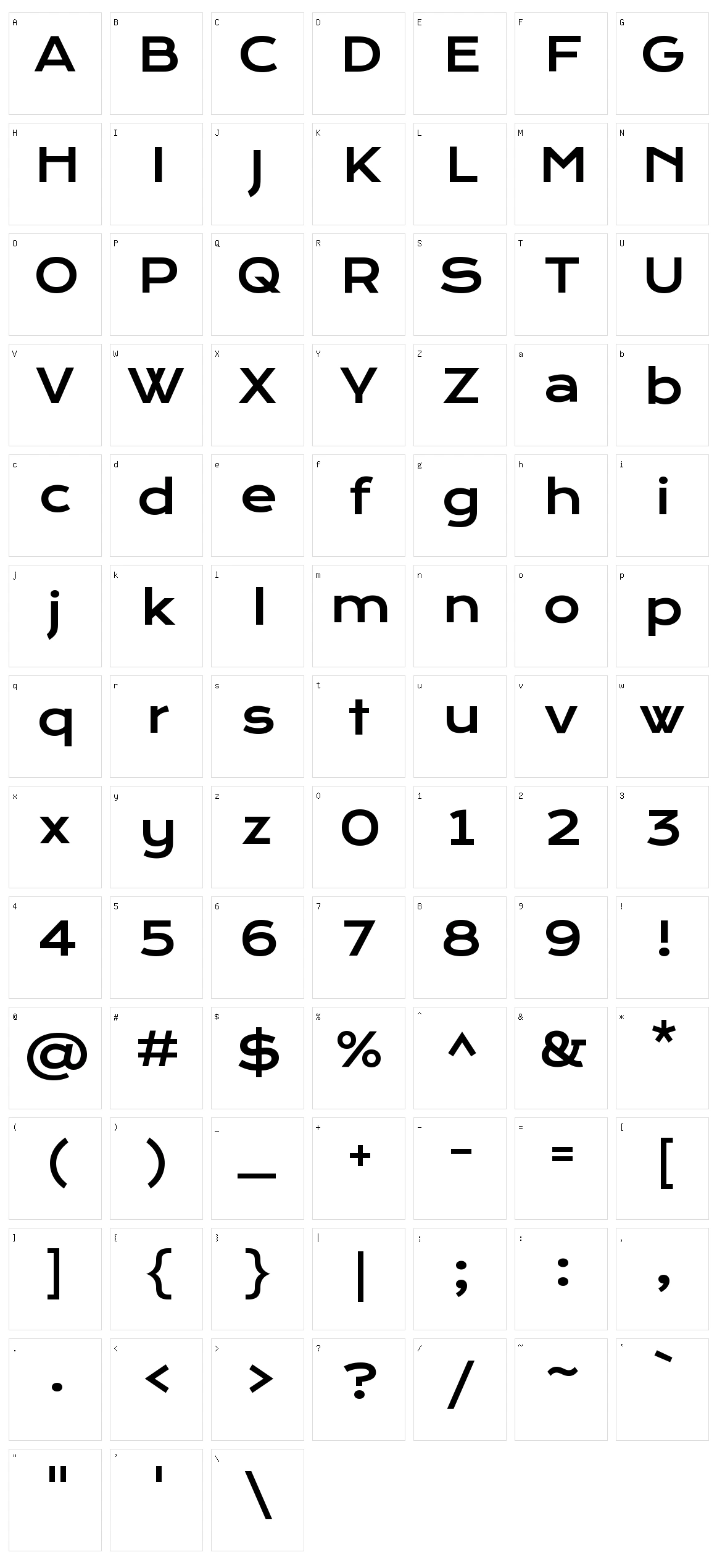 Krona one Character Set