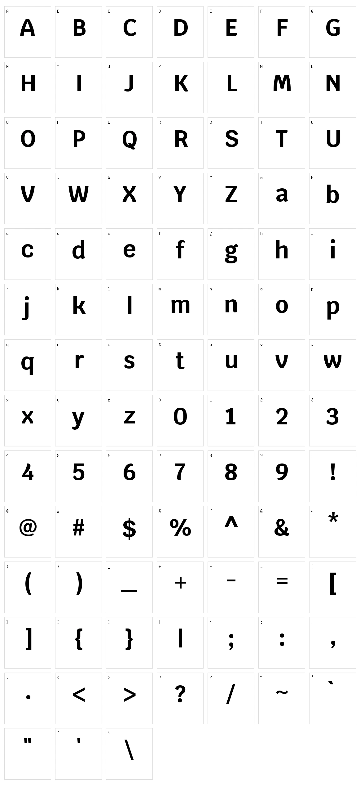 Krub Character Set