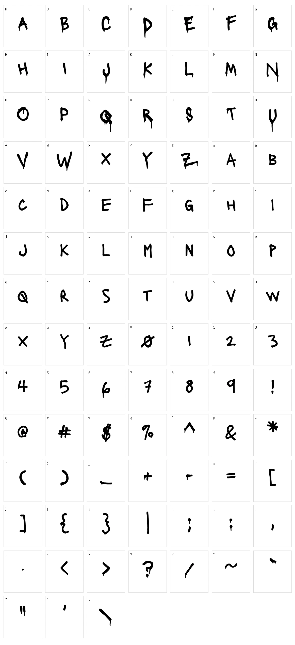 Lacquer Character Set