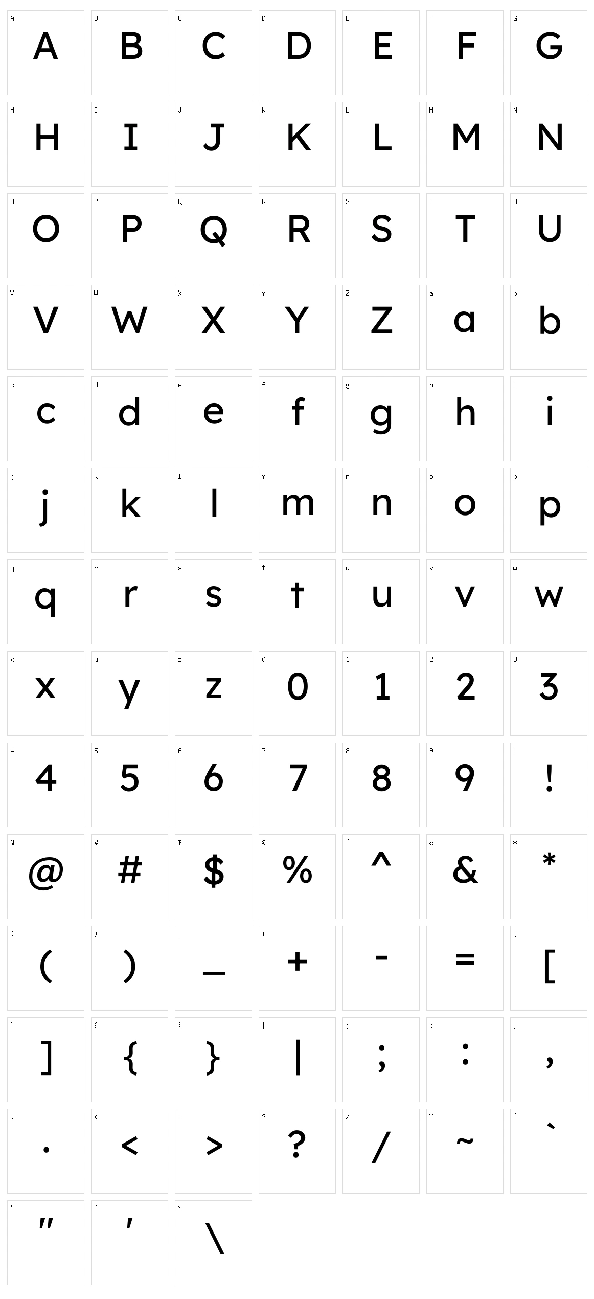 Lexend Character Set