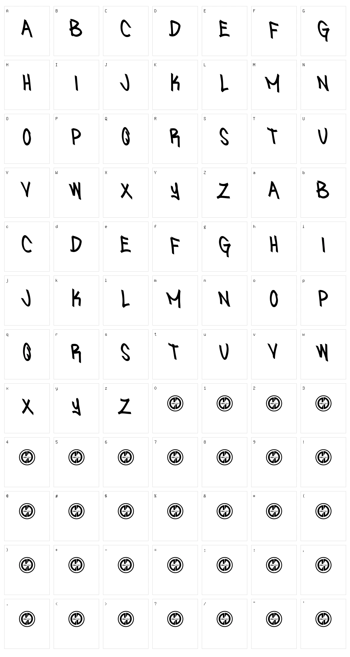 Sniffin Paint Character Set