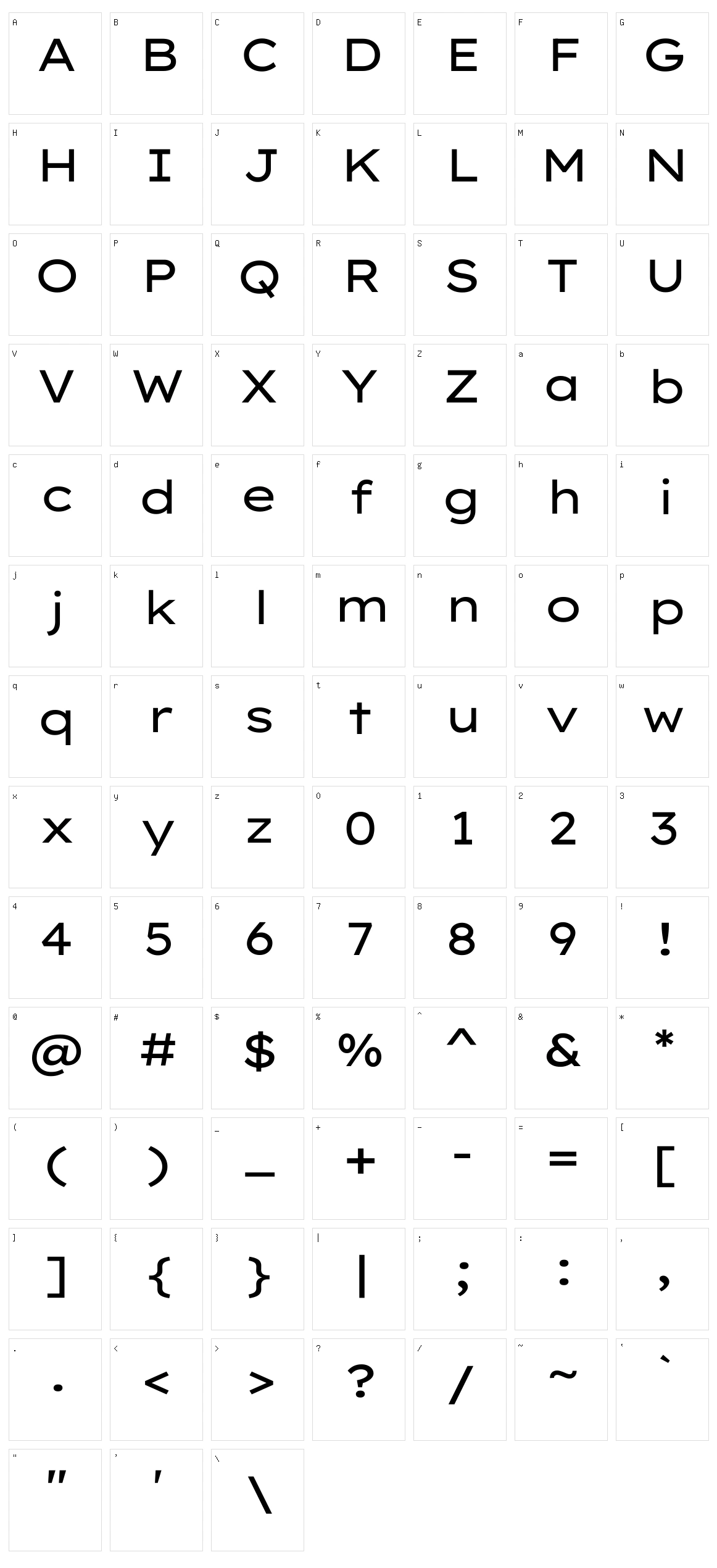 Lexend tera Character Set