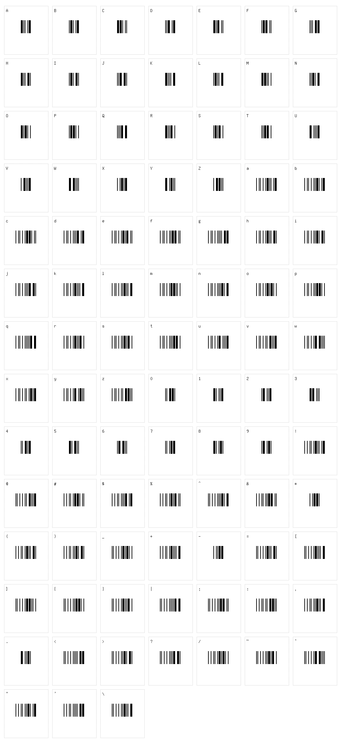 Libre barcode 39 extended Character Set