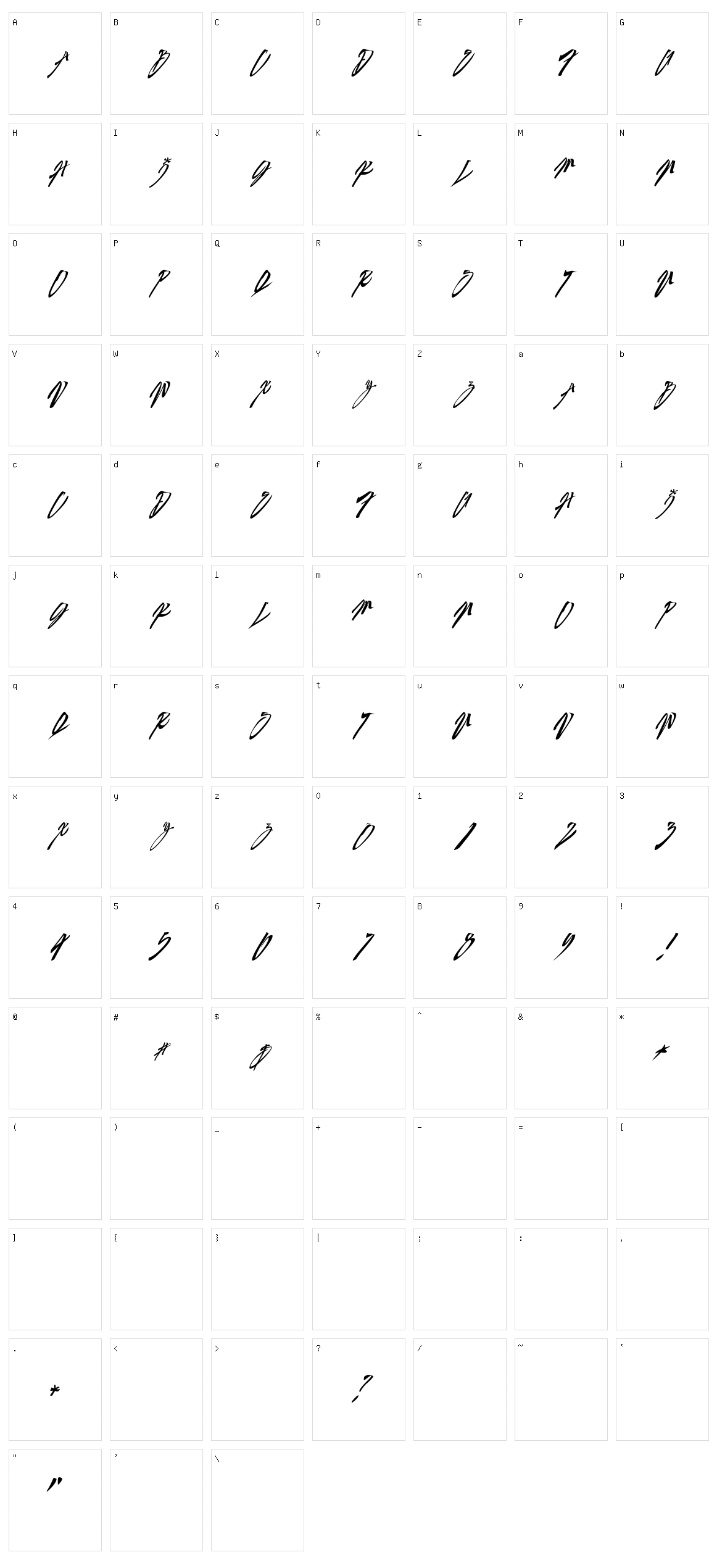 Sexy Slant Character Set