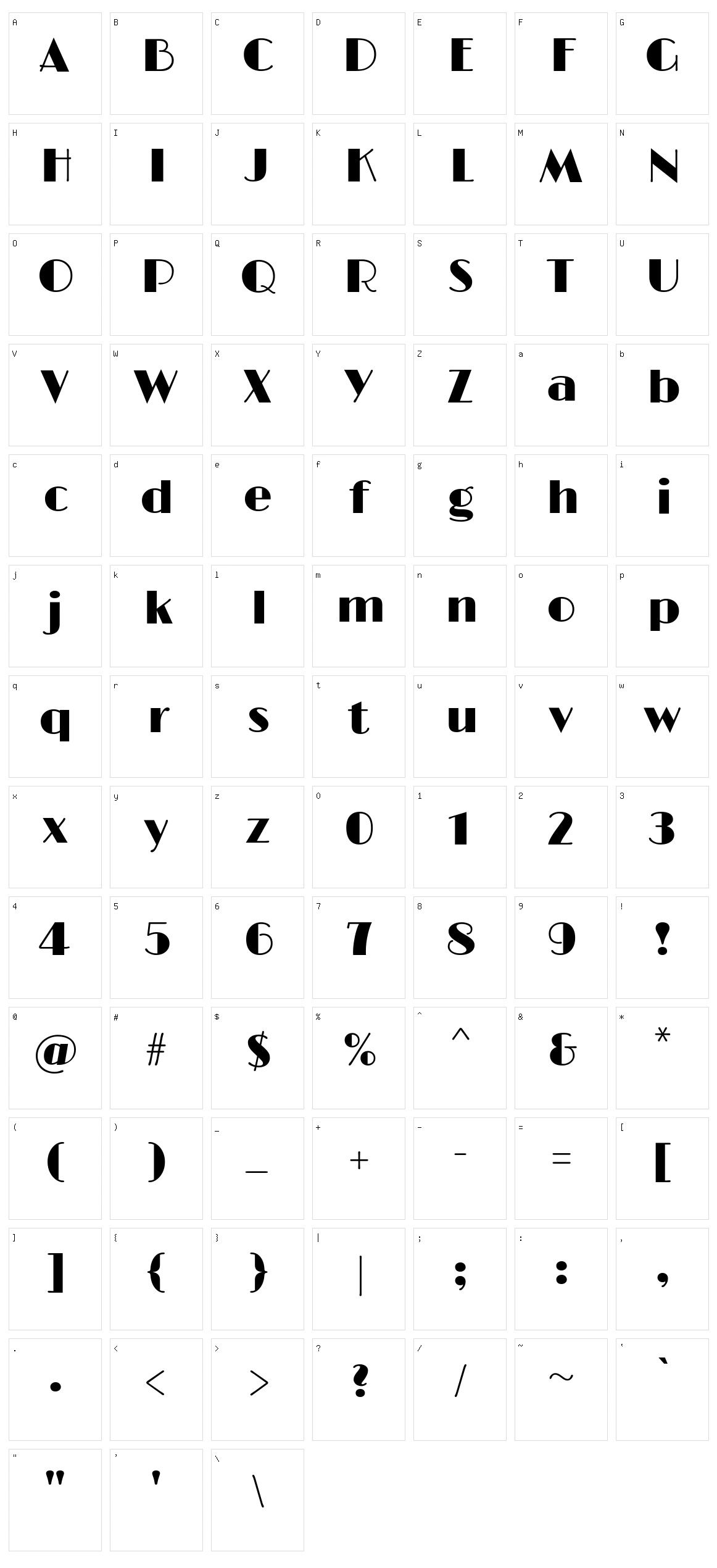 Limelight Character Set