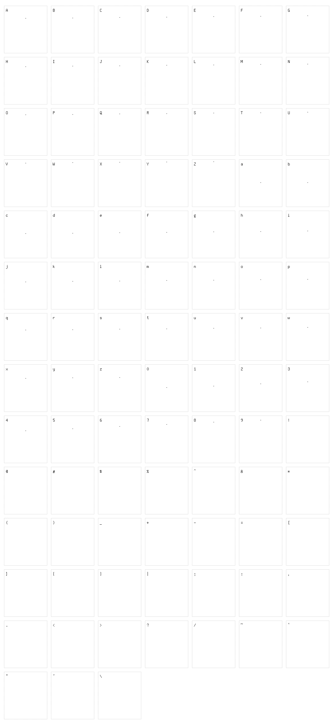 Linefont Character Set