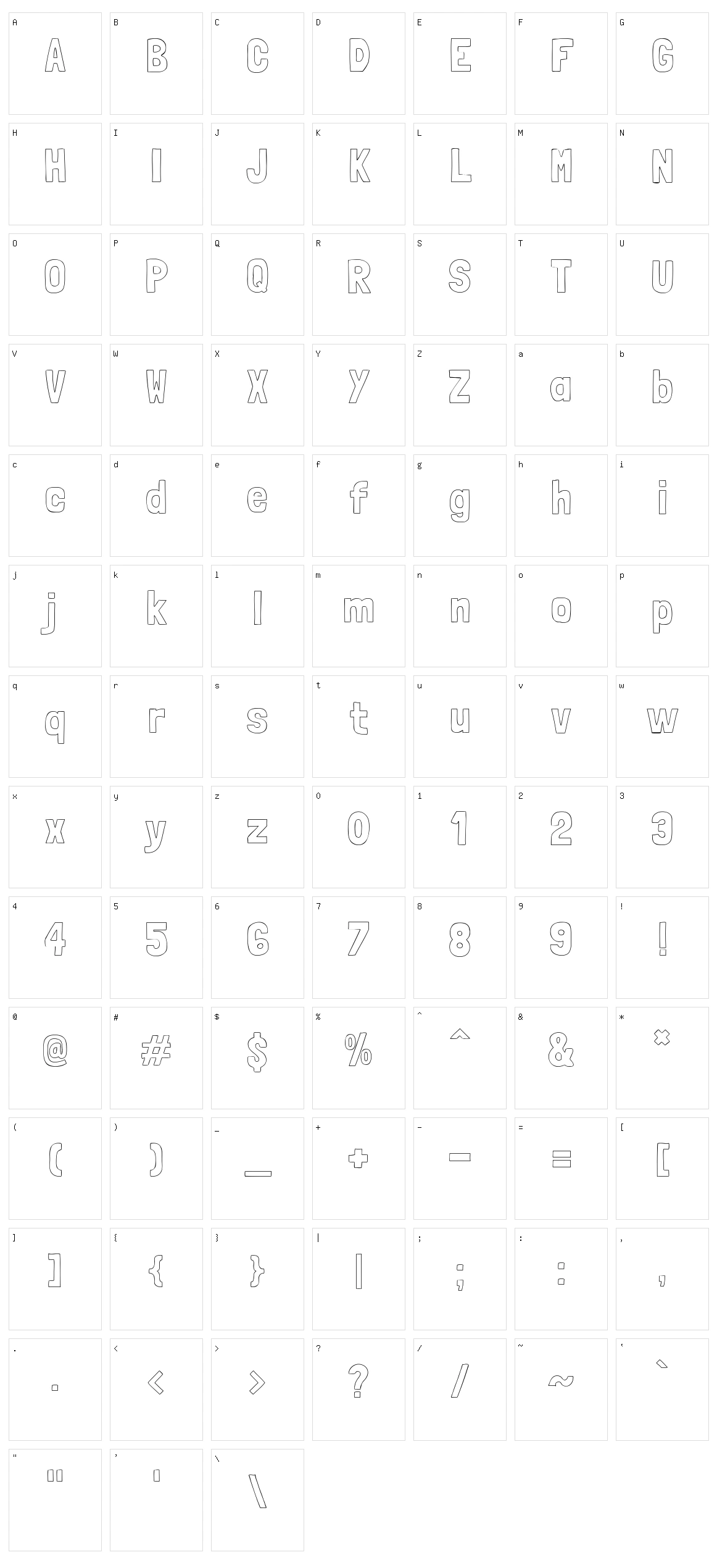 Londrina outline Character Set