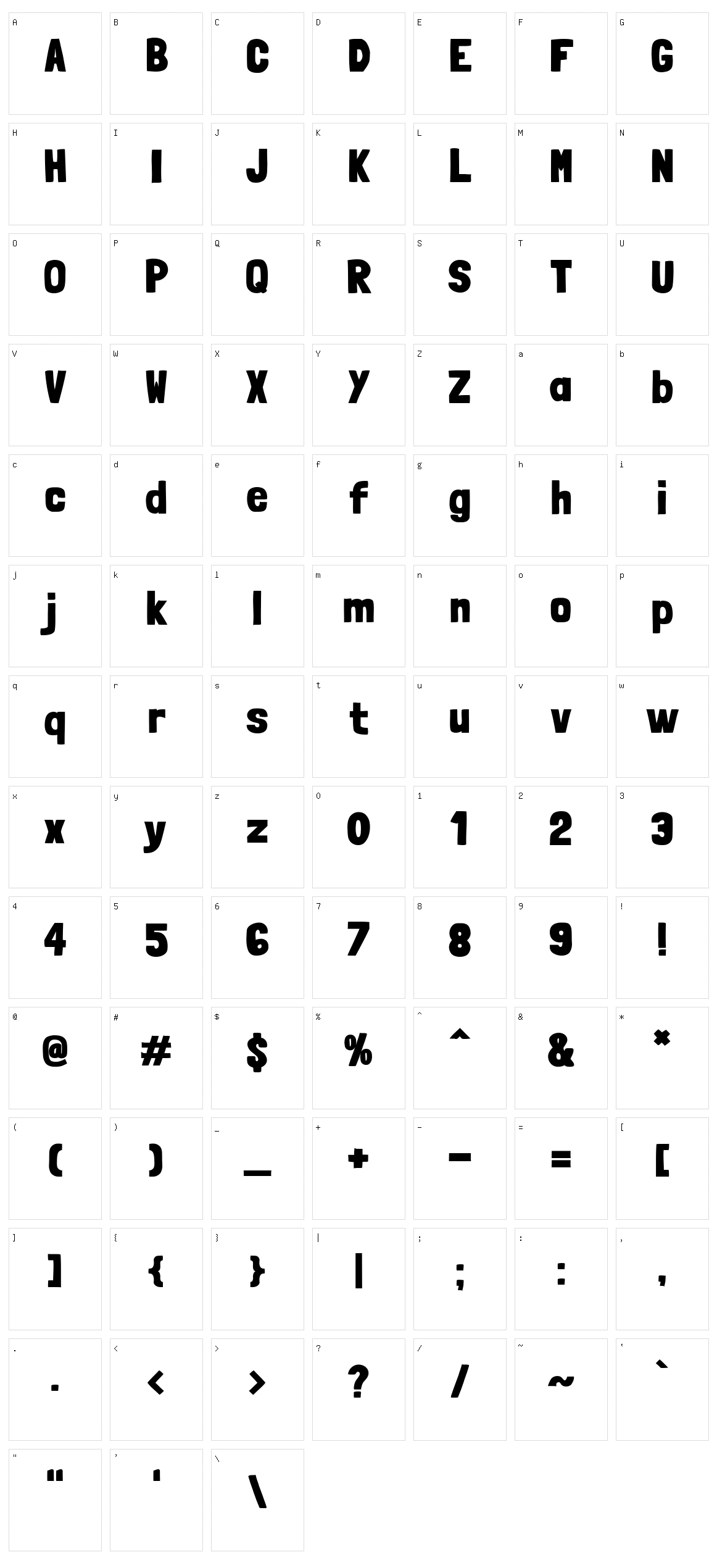 Londrina solid Character Set