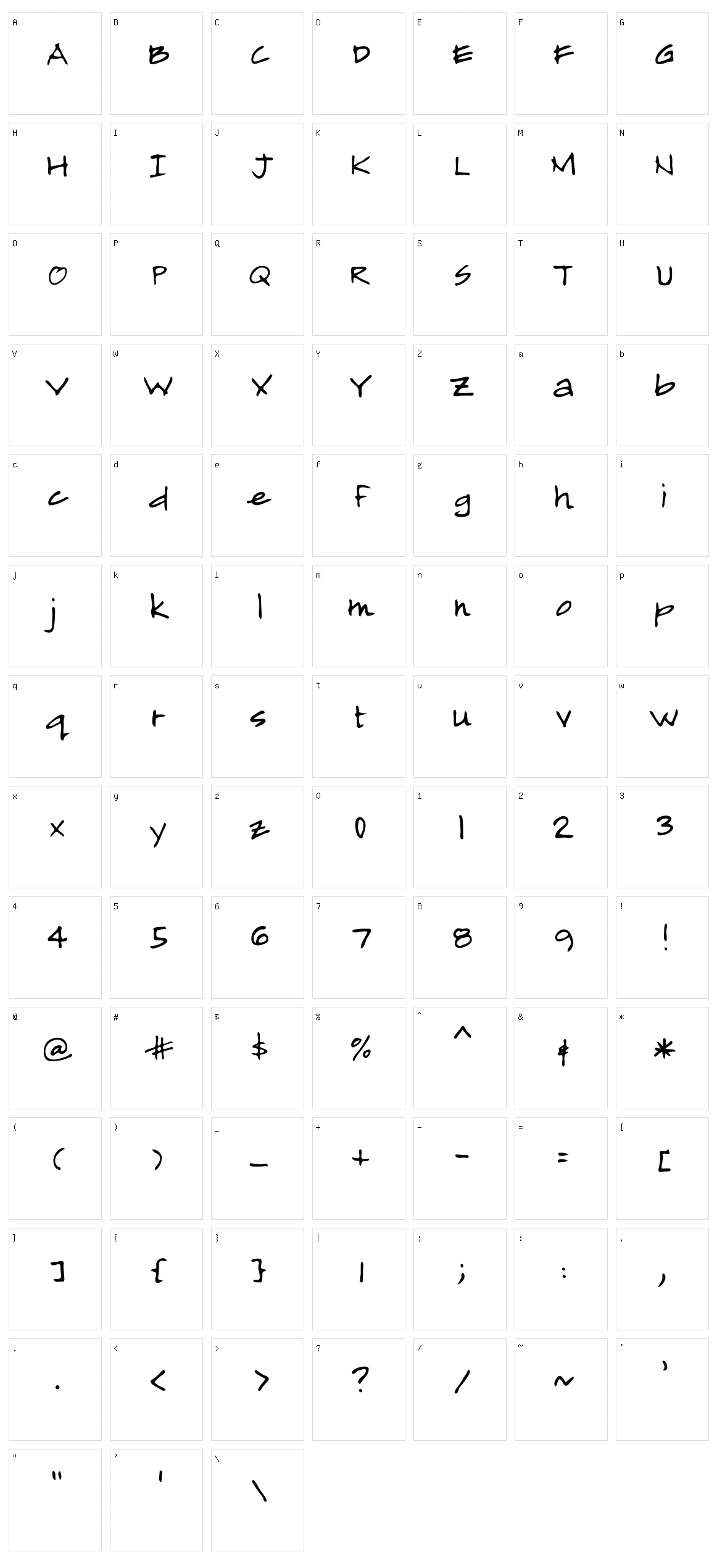 Long cang Character Set