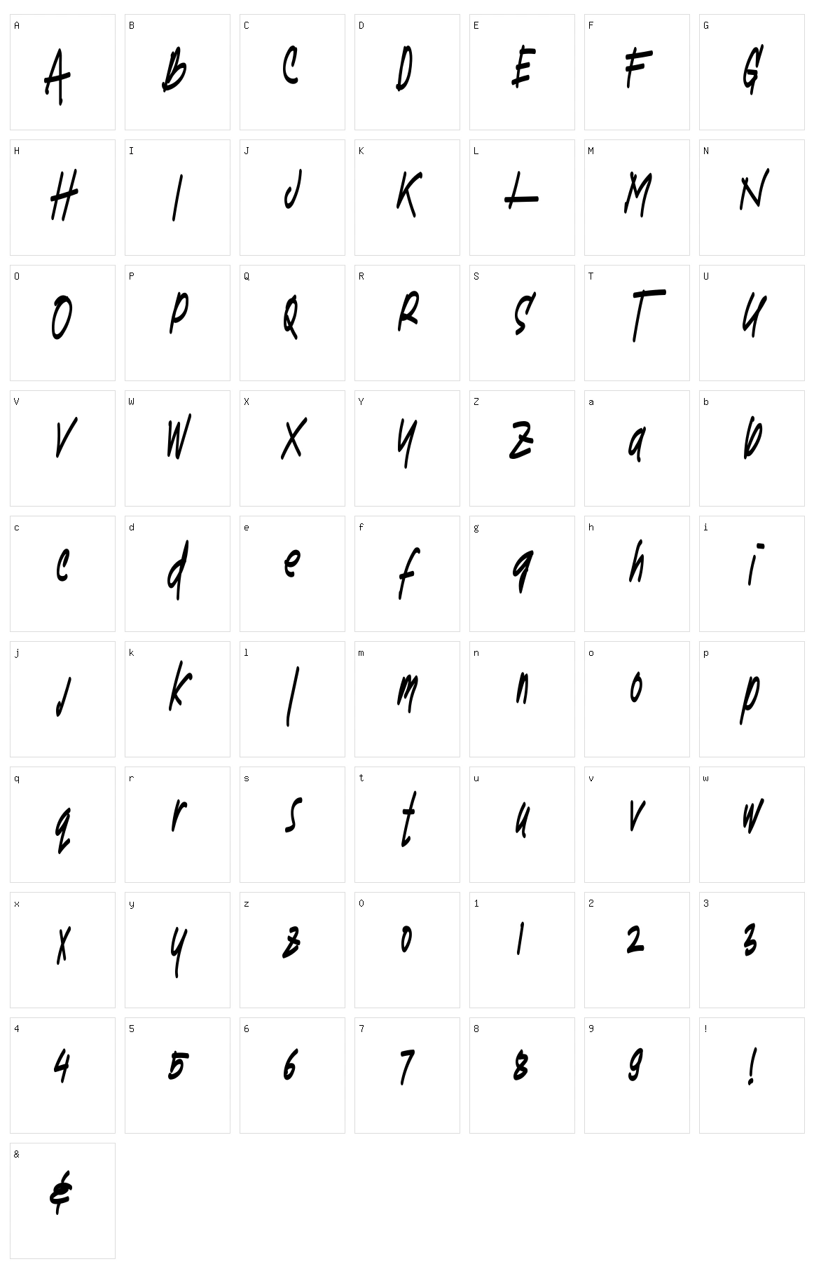 Turqoise Character Set