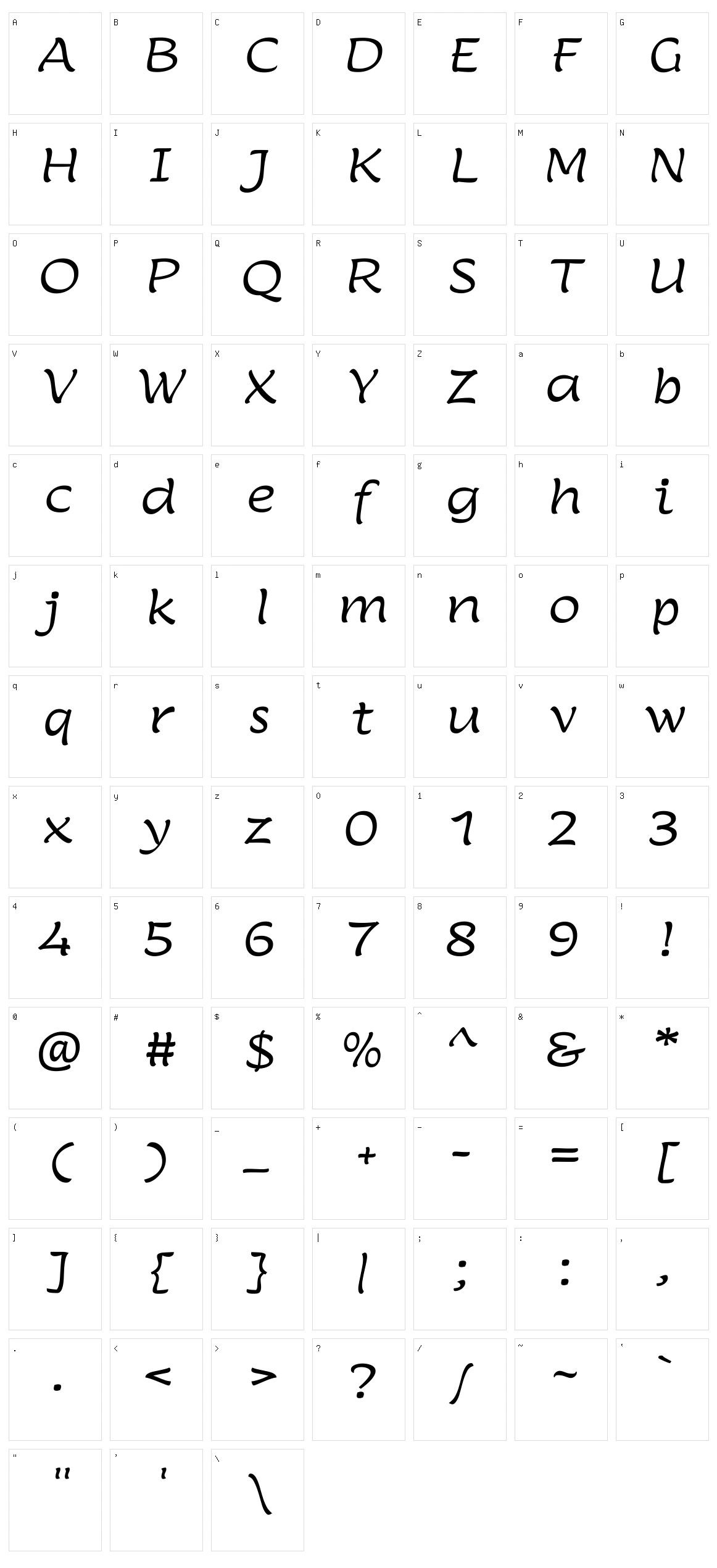 Lumanosimo Character Set
