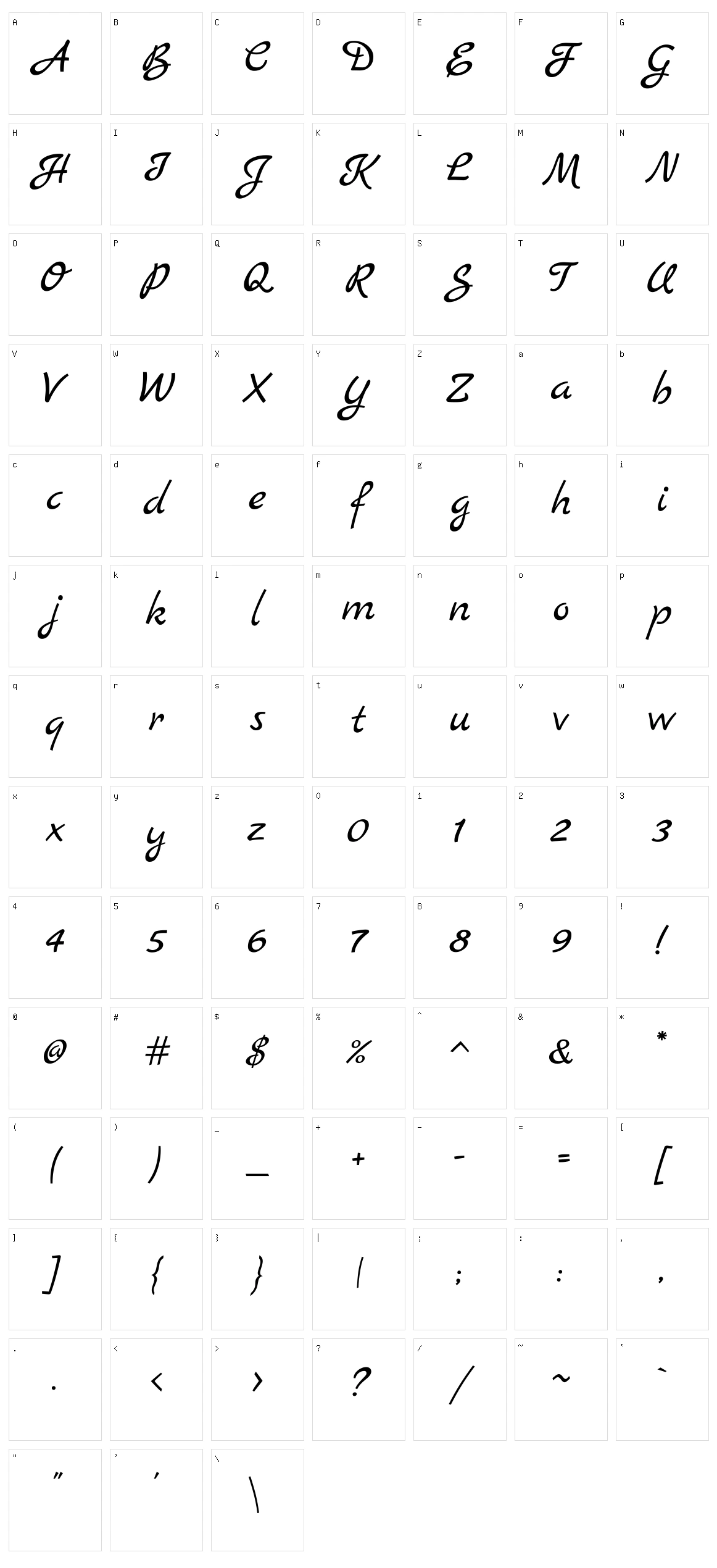 Marck script Character Set