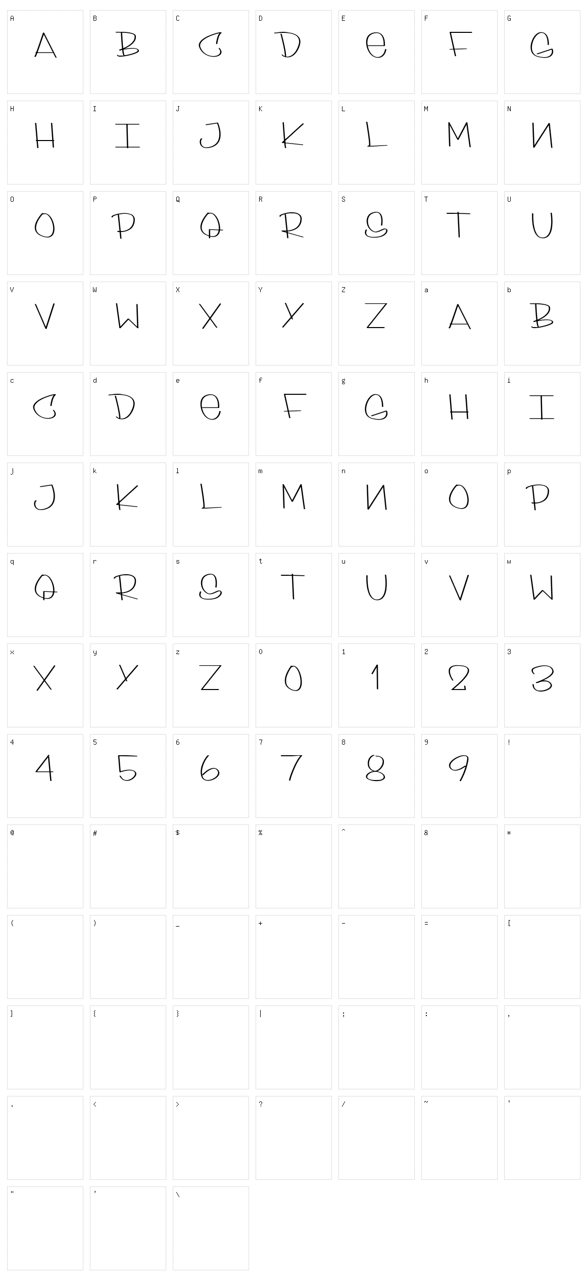 Skinny Style Character Set