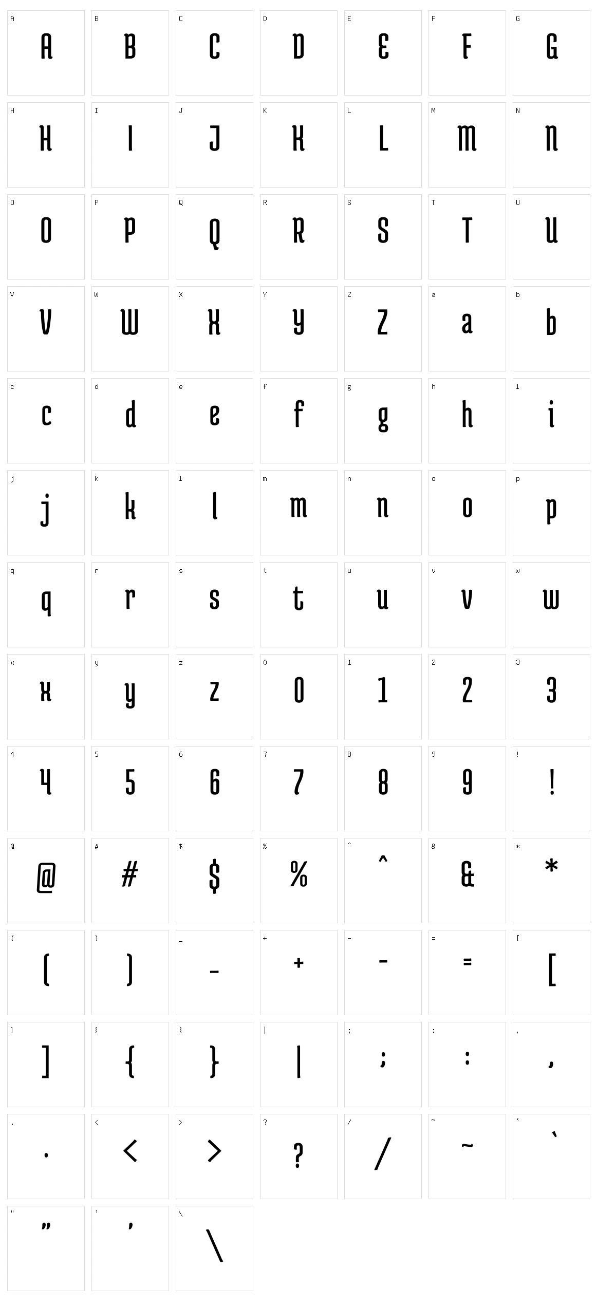 Medula one Character Set