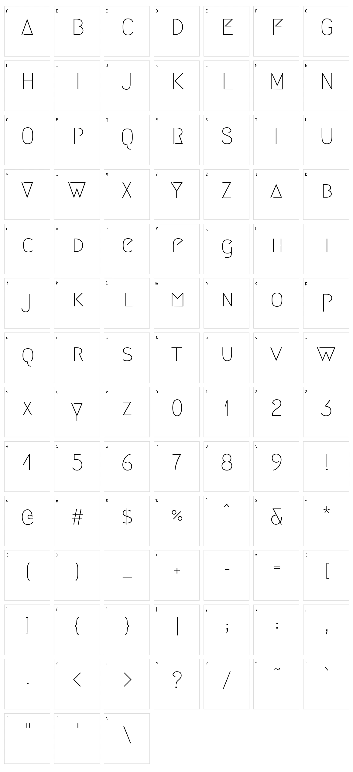 Megrim Character Set