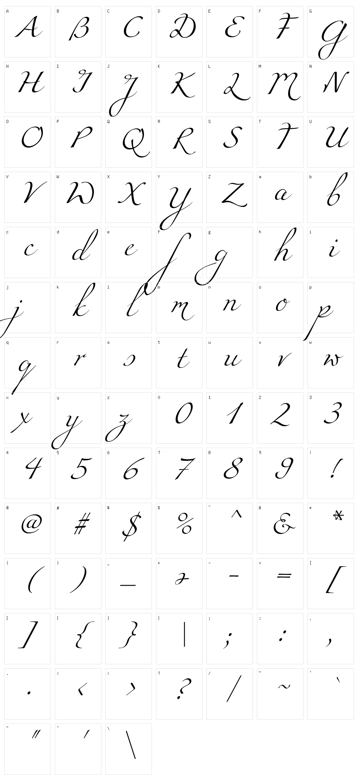 Miama Character Set