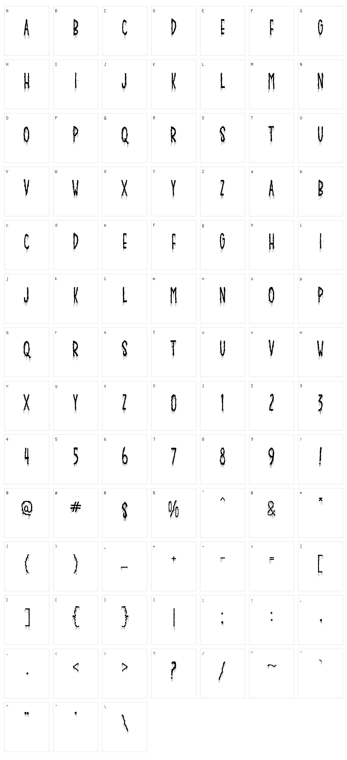 Crusterous Character Set