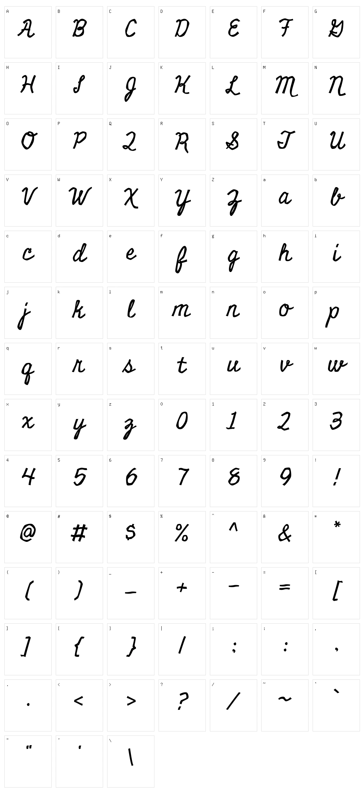 Miniver Character Set