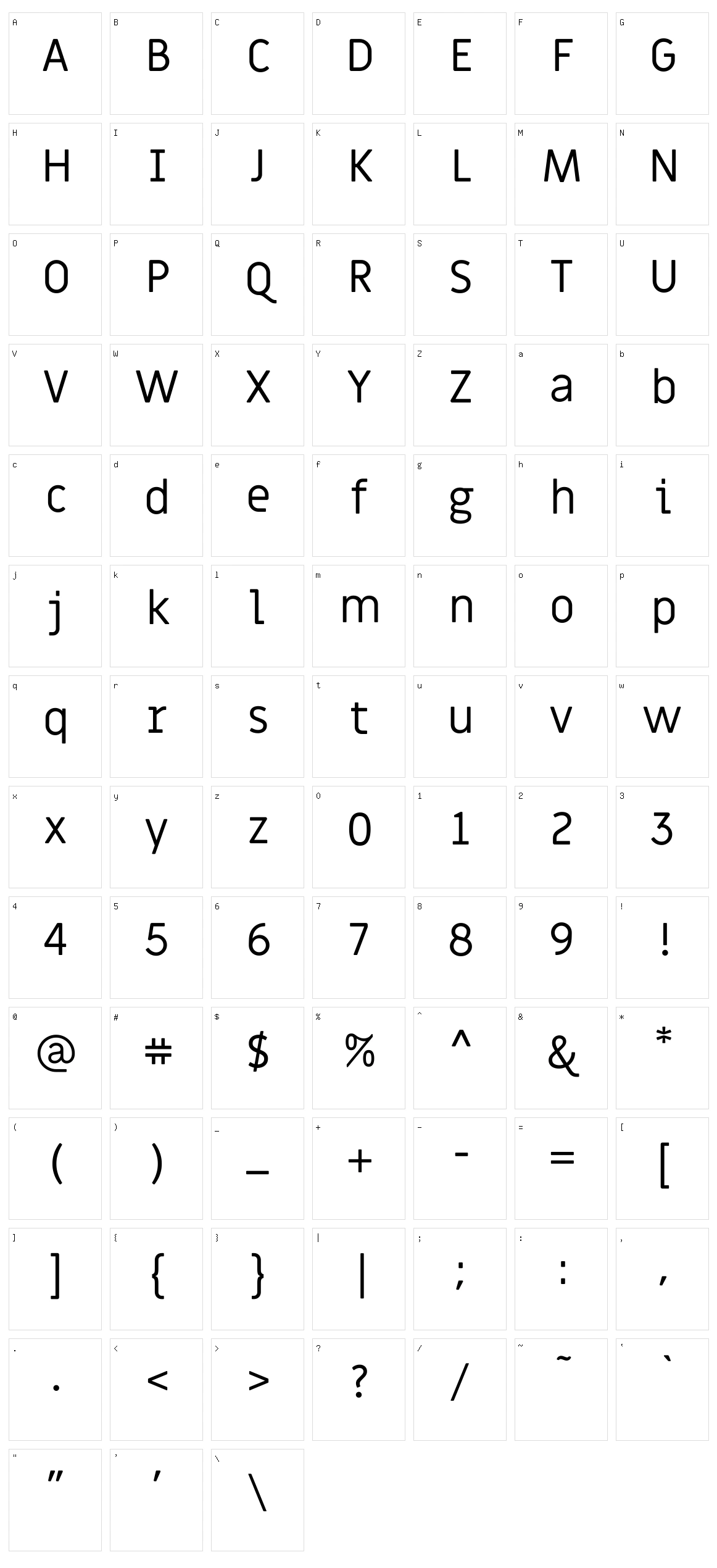 Miriam libre Character Set