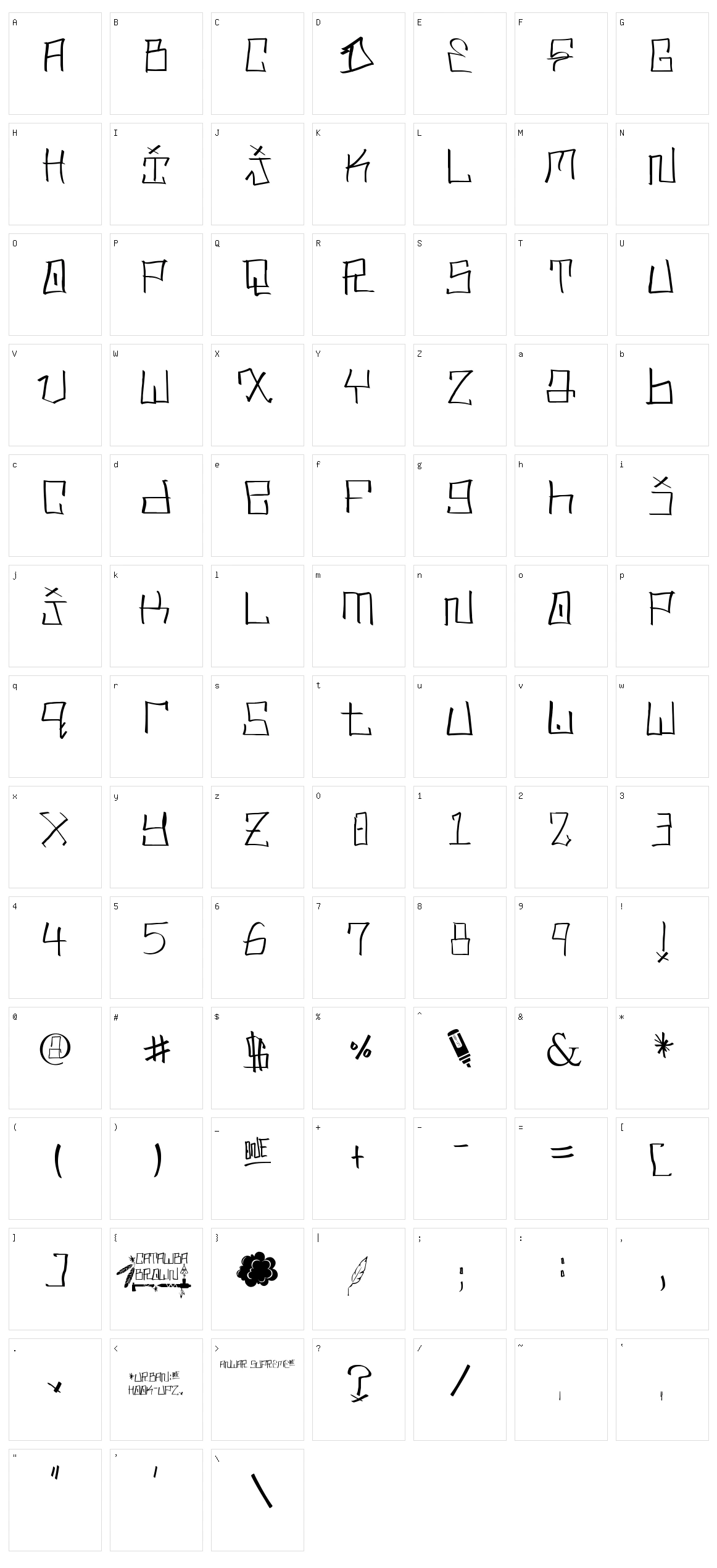 Mr. Brown Character Set
