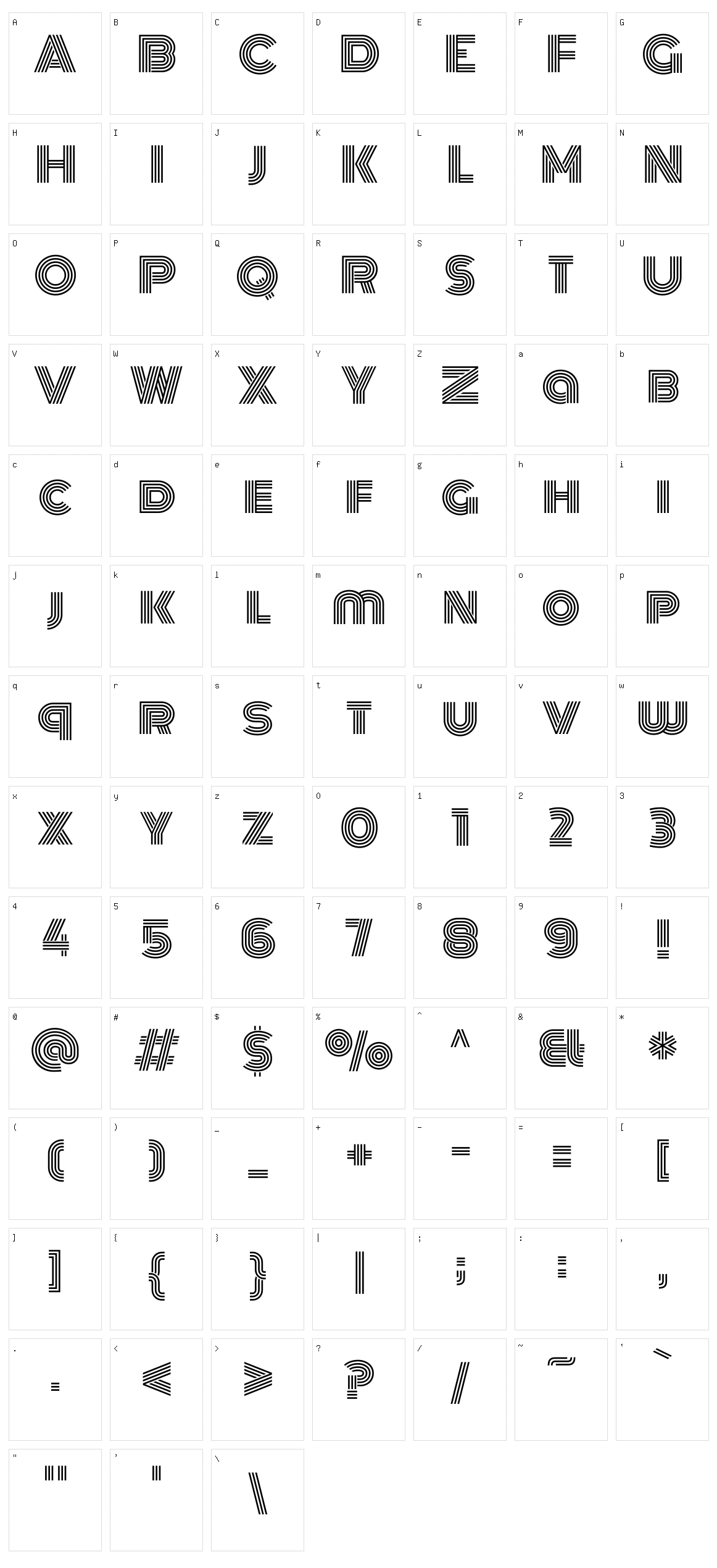 Monoton Character Set