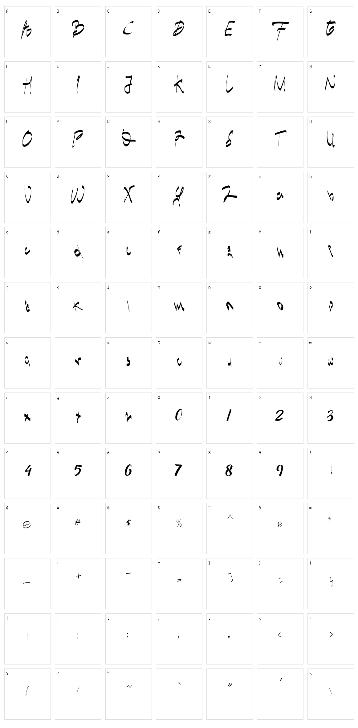 Arshavin Character Set