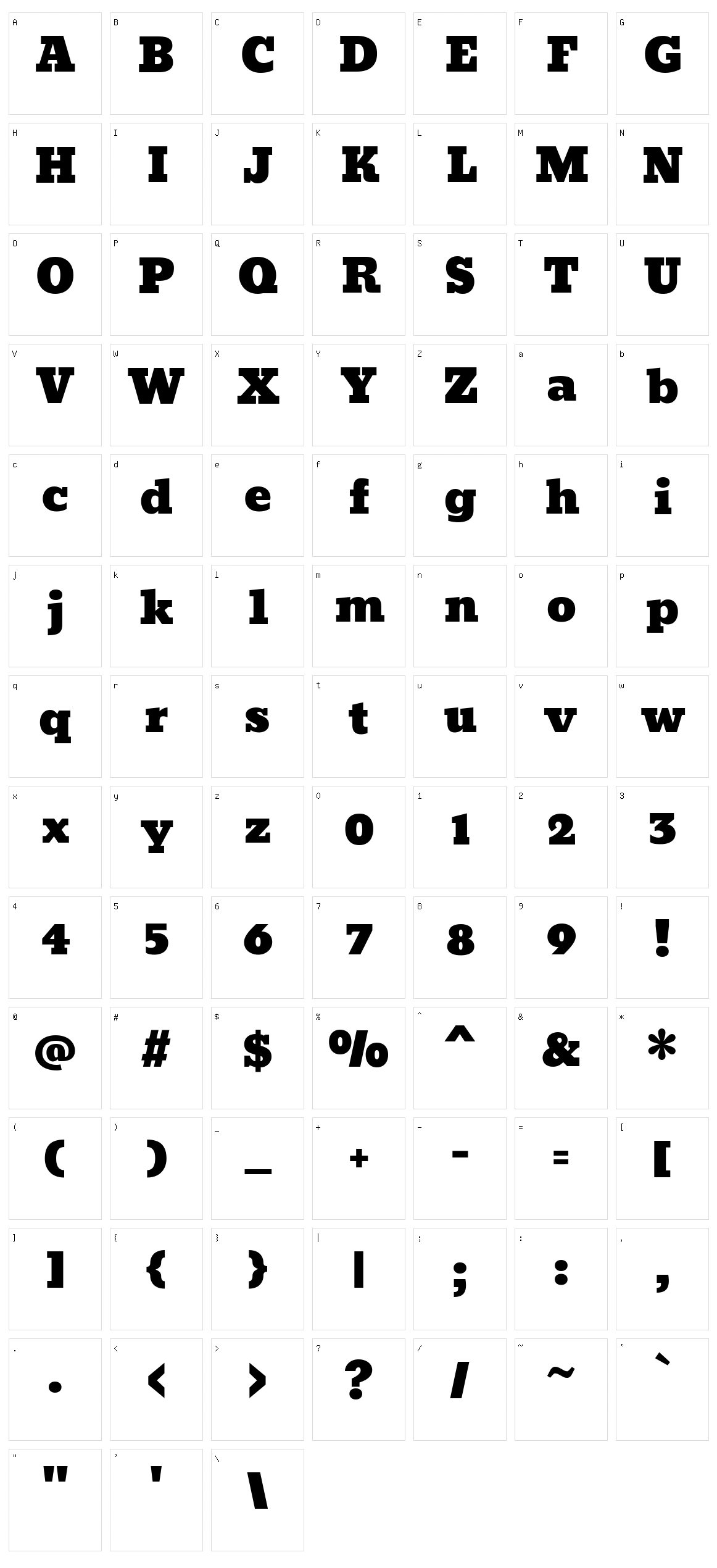 Moul Character Set
