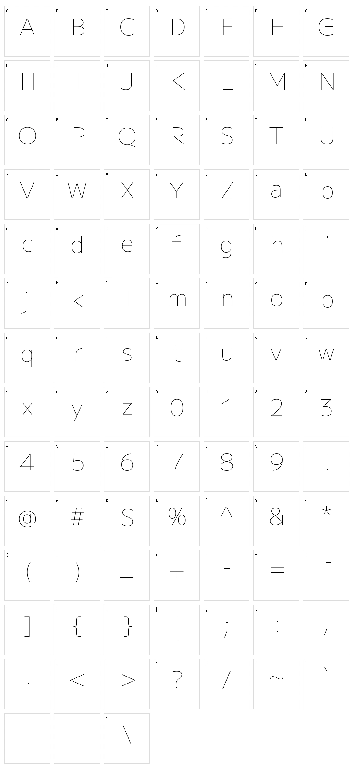 M plus 1 Character Set