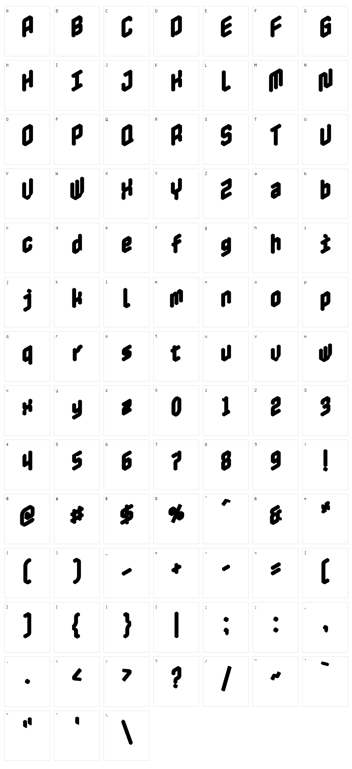 Nabla Character Set