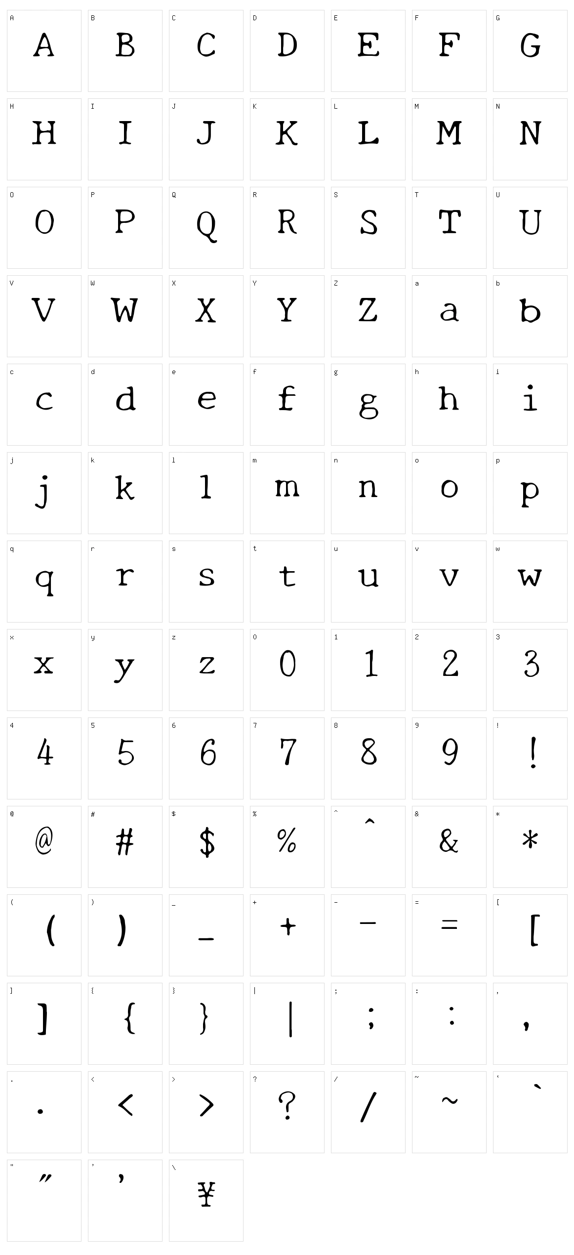 New tegomin Character Set