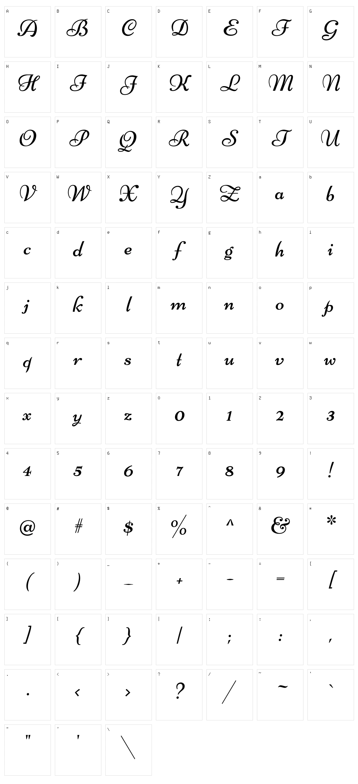 Niconne Character Set