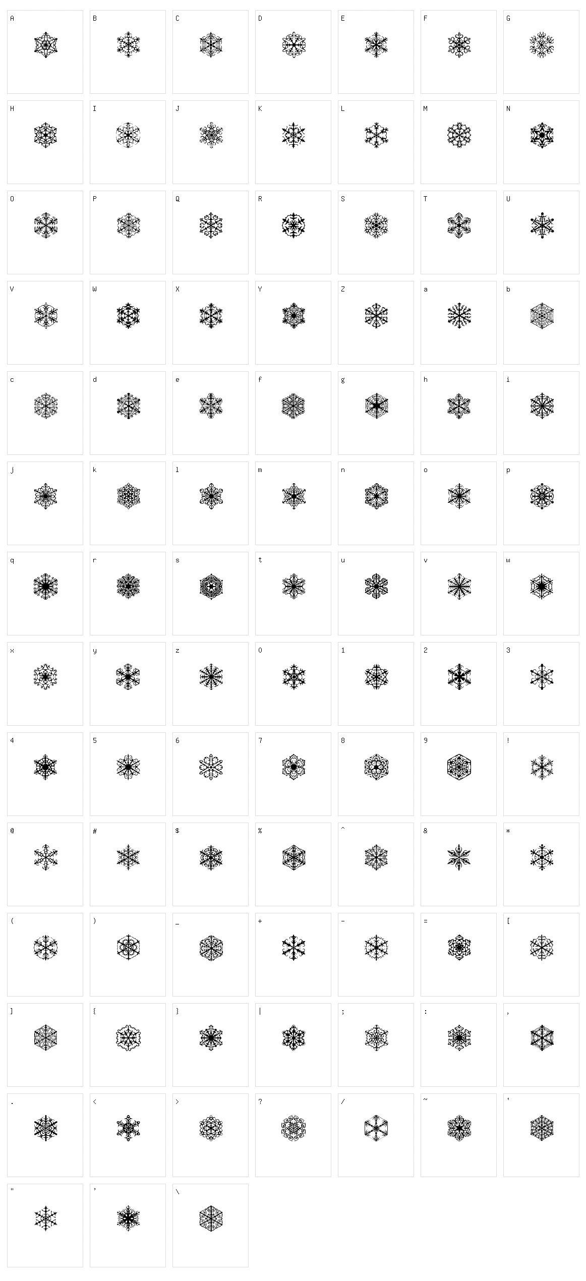 Faux Snow Character Set