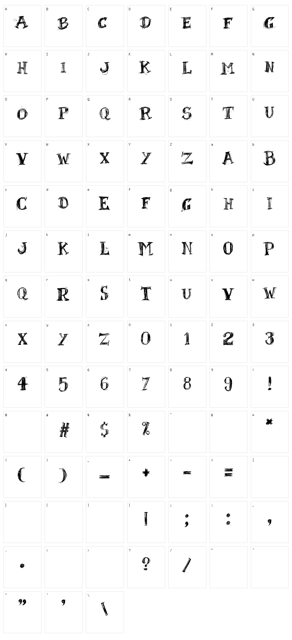 BlackBoard Character Set