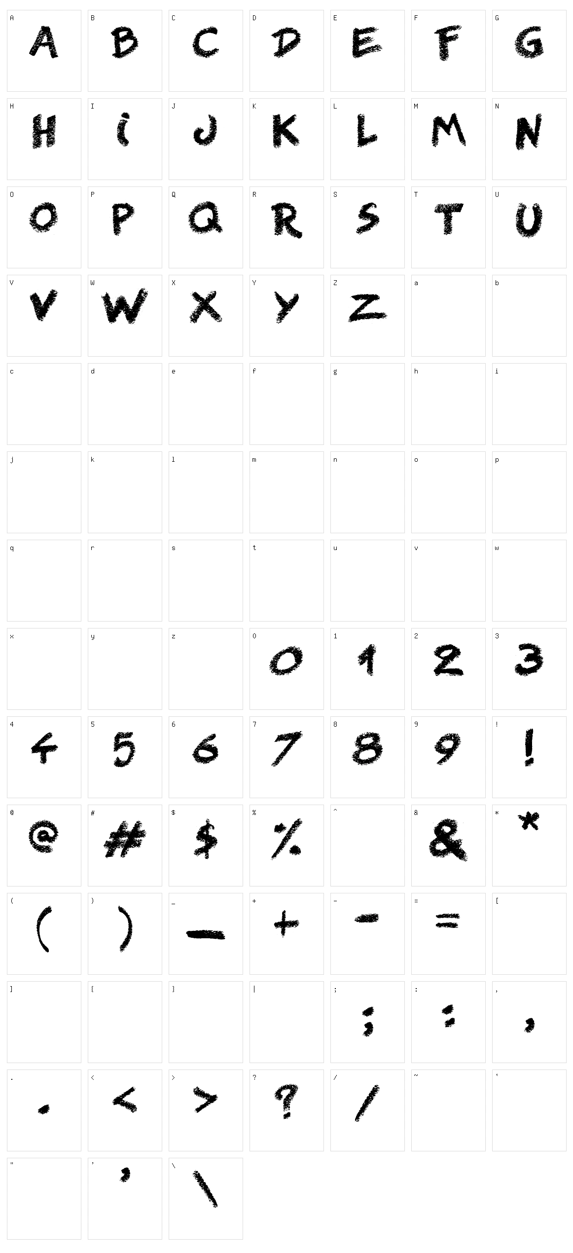 Right Chalk Character Set
