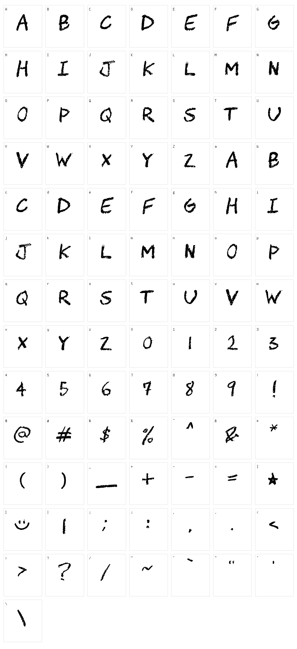Chawp Character Set