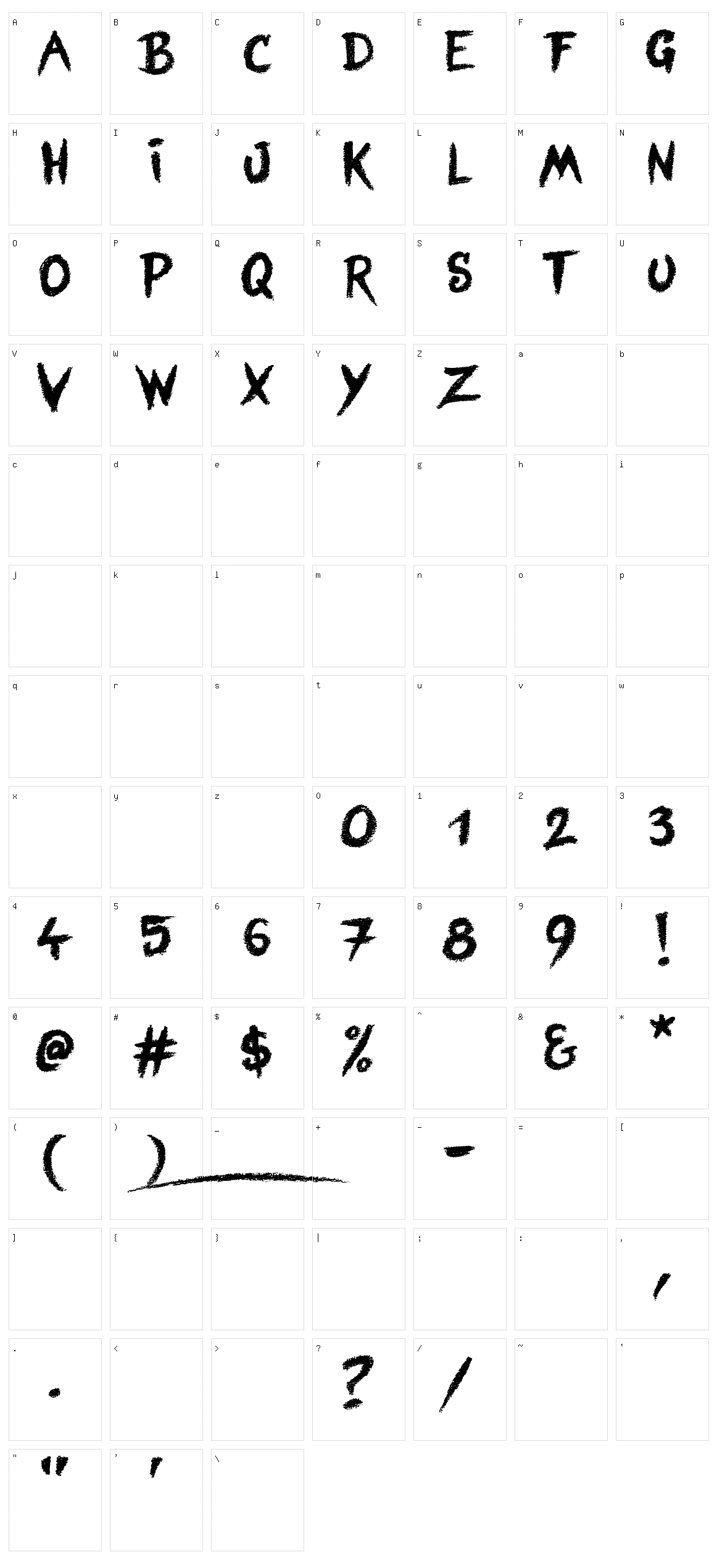 Blind Signature Character Set
