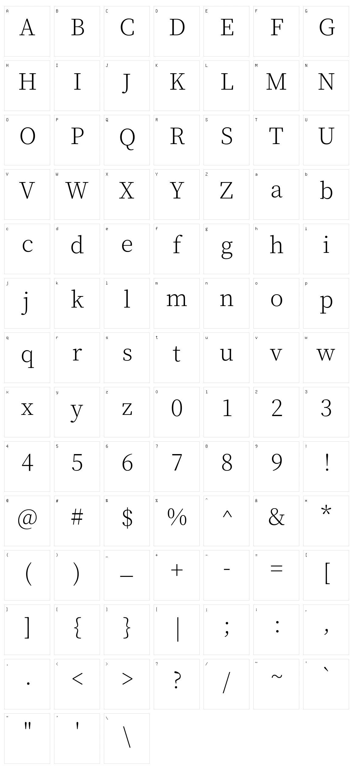 Noto serif kr Character Set