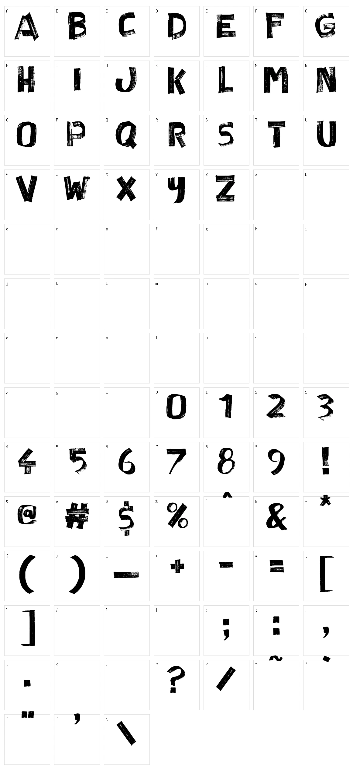 Decaying Felt Pen Character Set