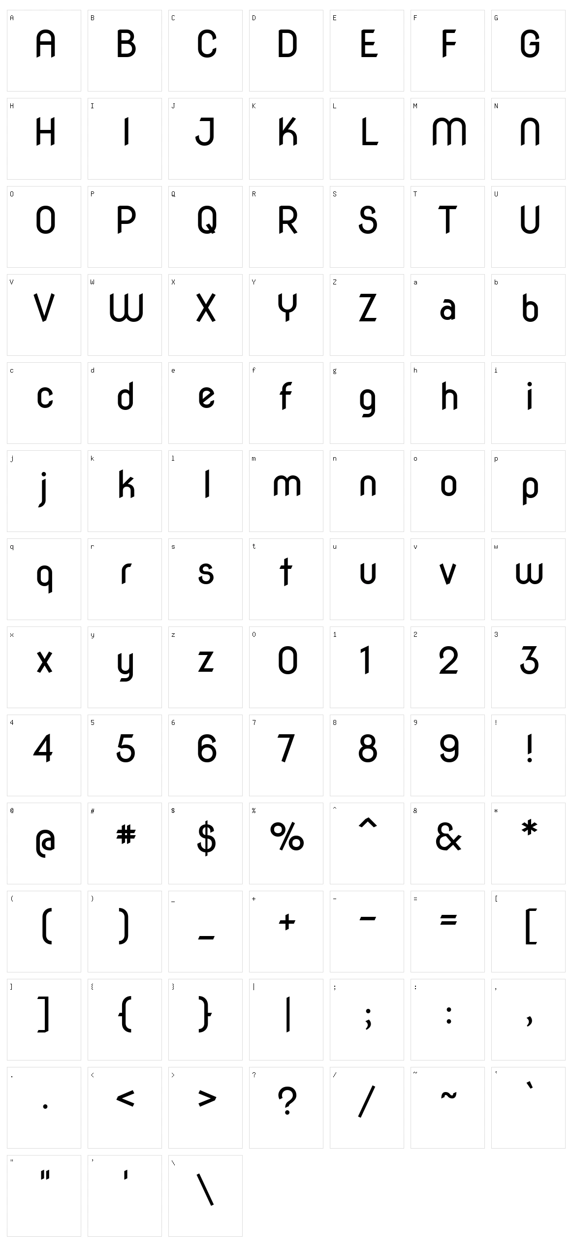 Nova round Character Set