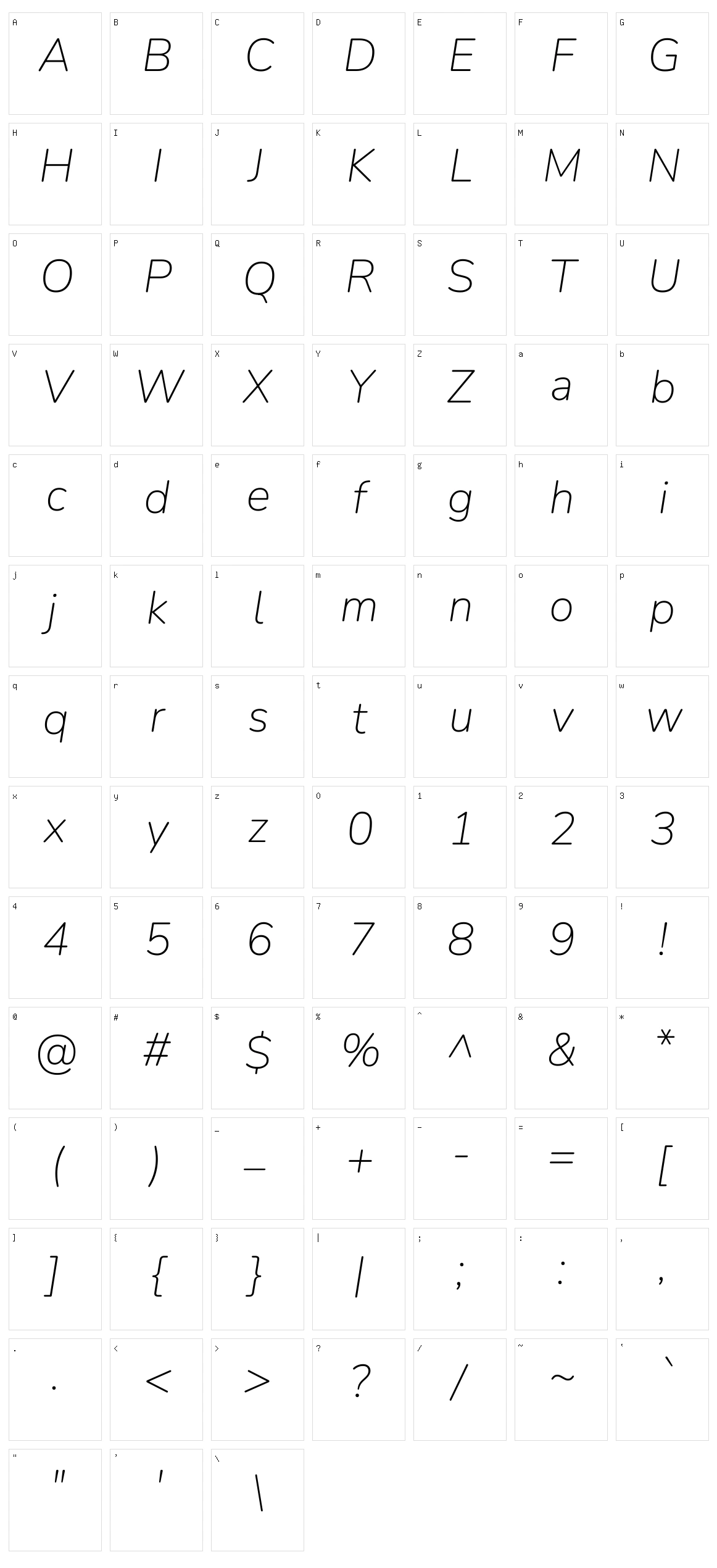 Nunito Character Set