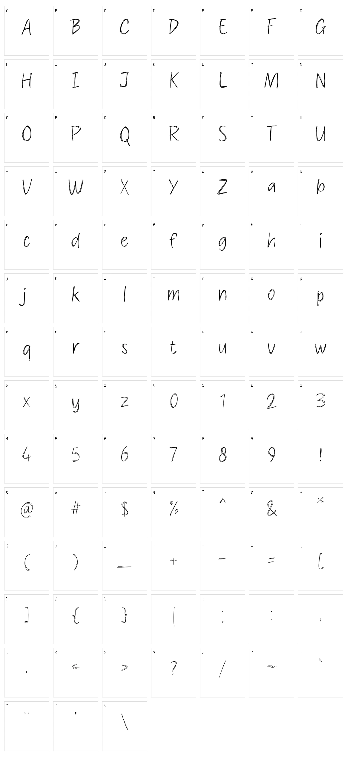 Scratches Character Set