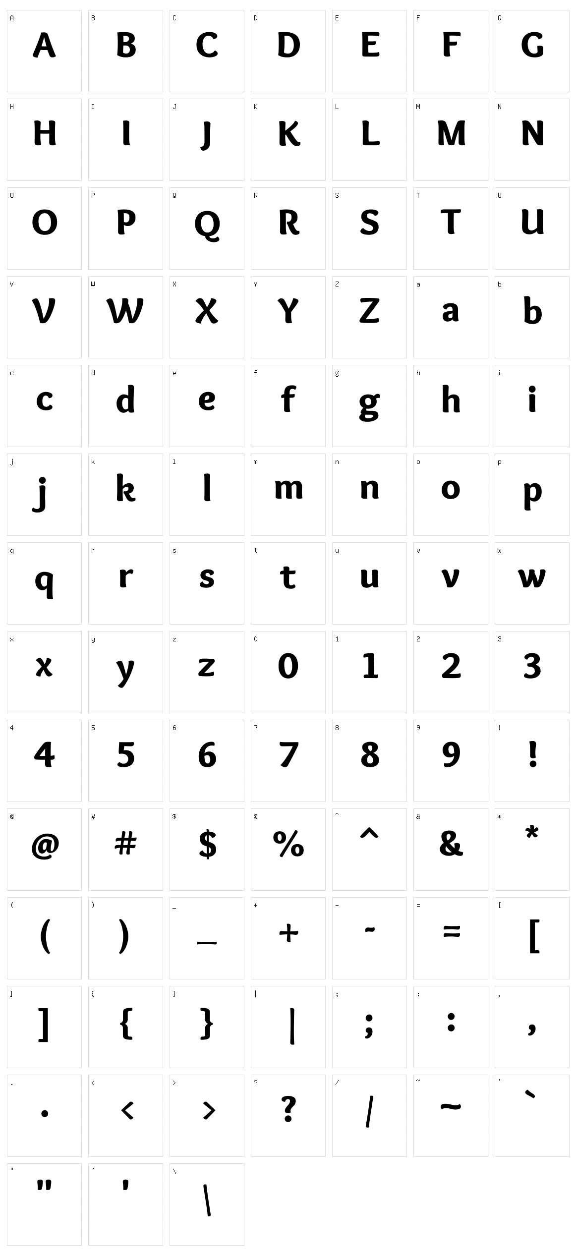 Overlock Character Set