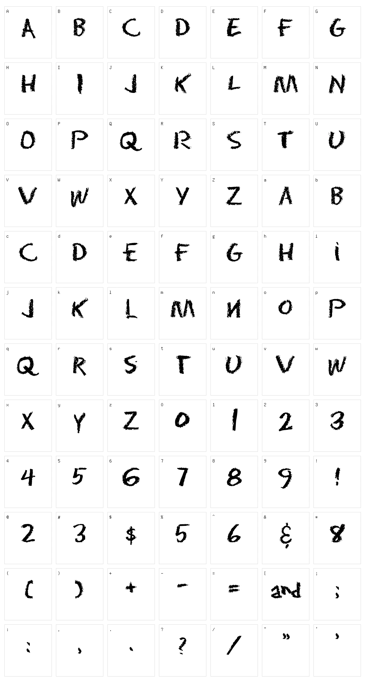 Eraser Character Set