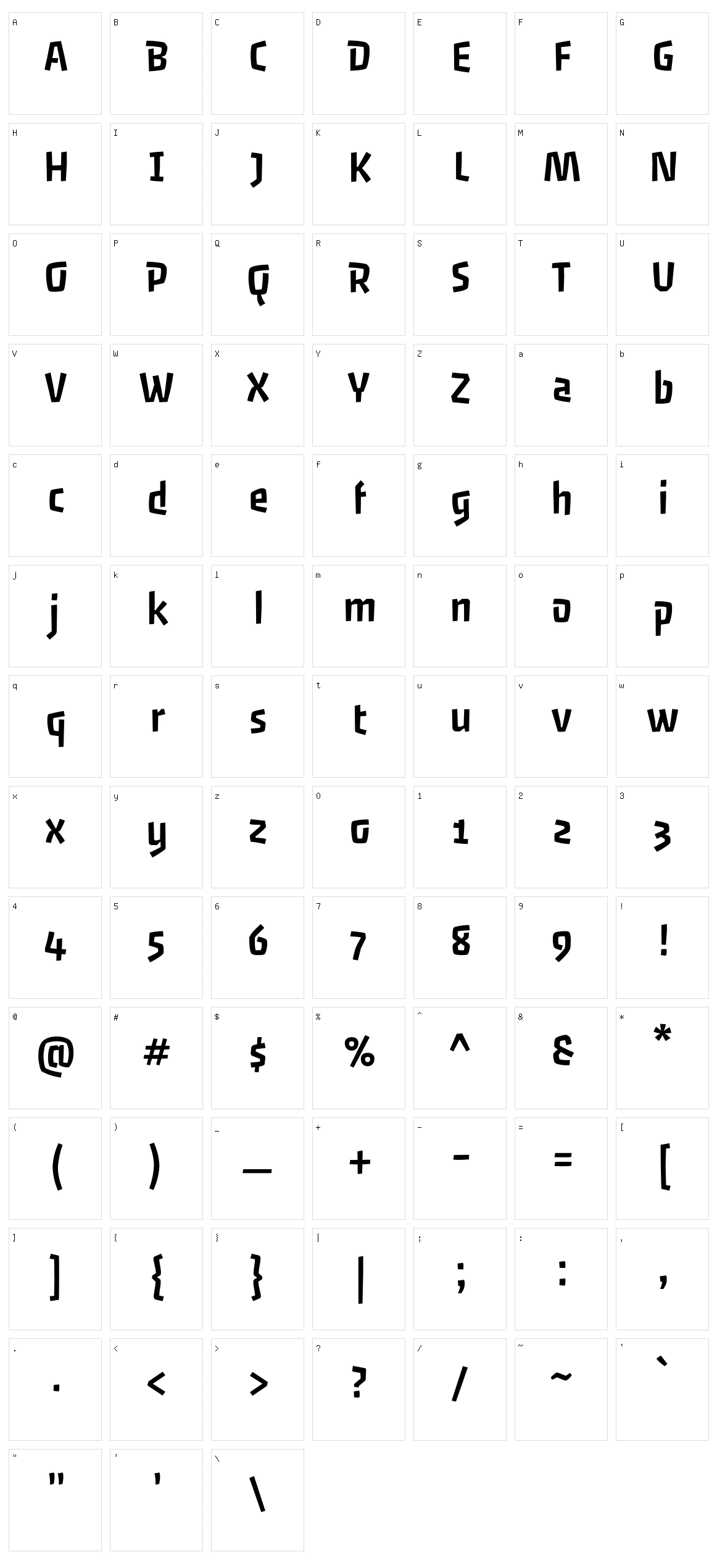 Passero one Character Set