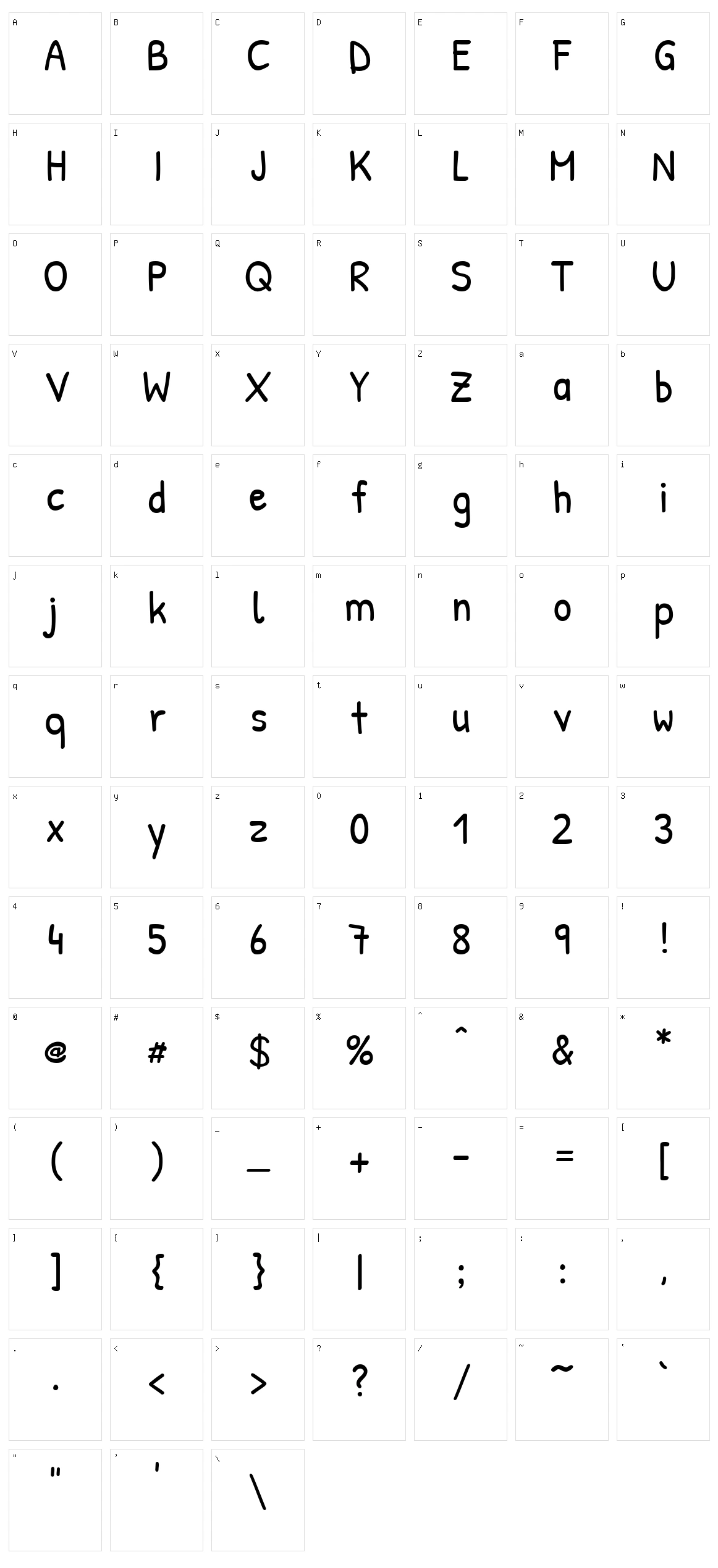 Patrick hand Character Set