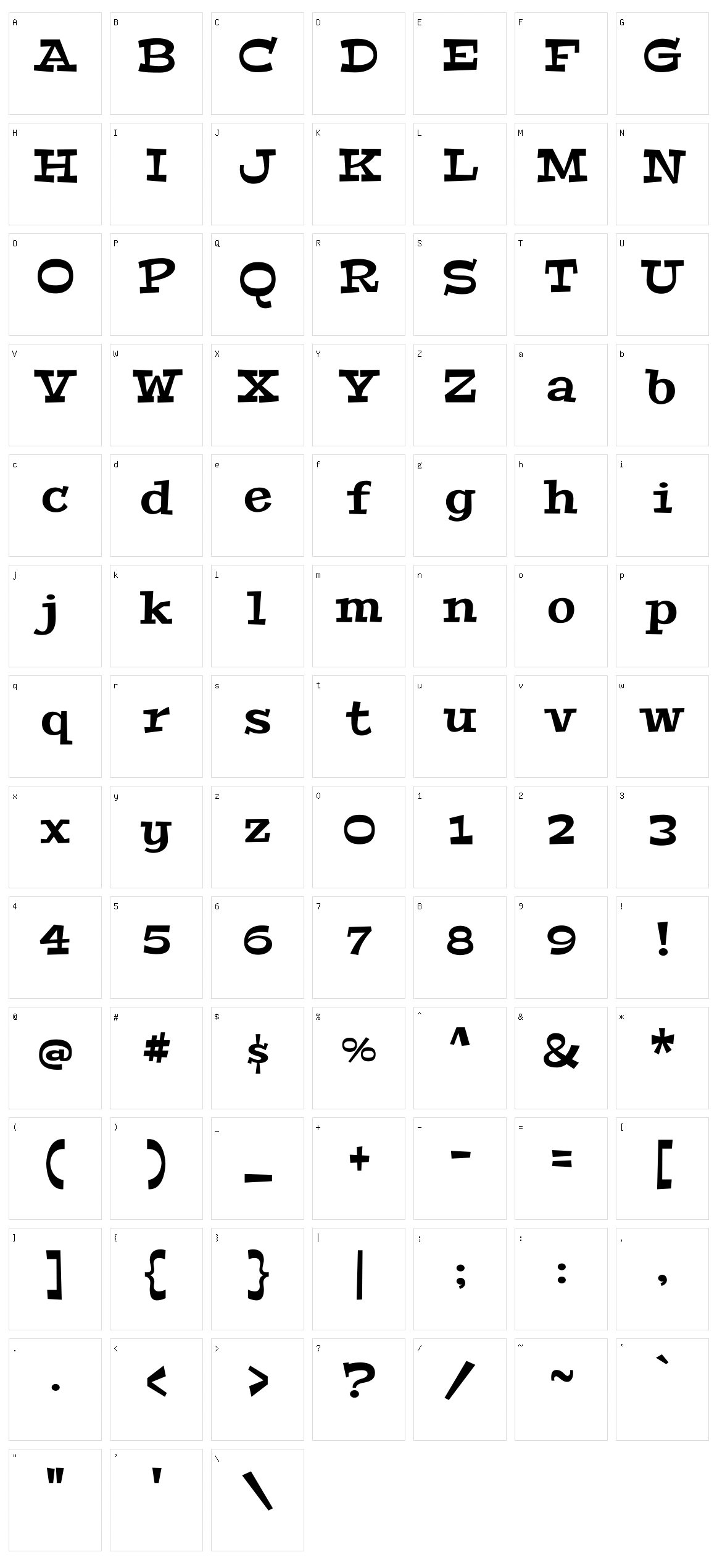 Peralta Character Set