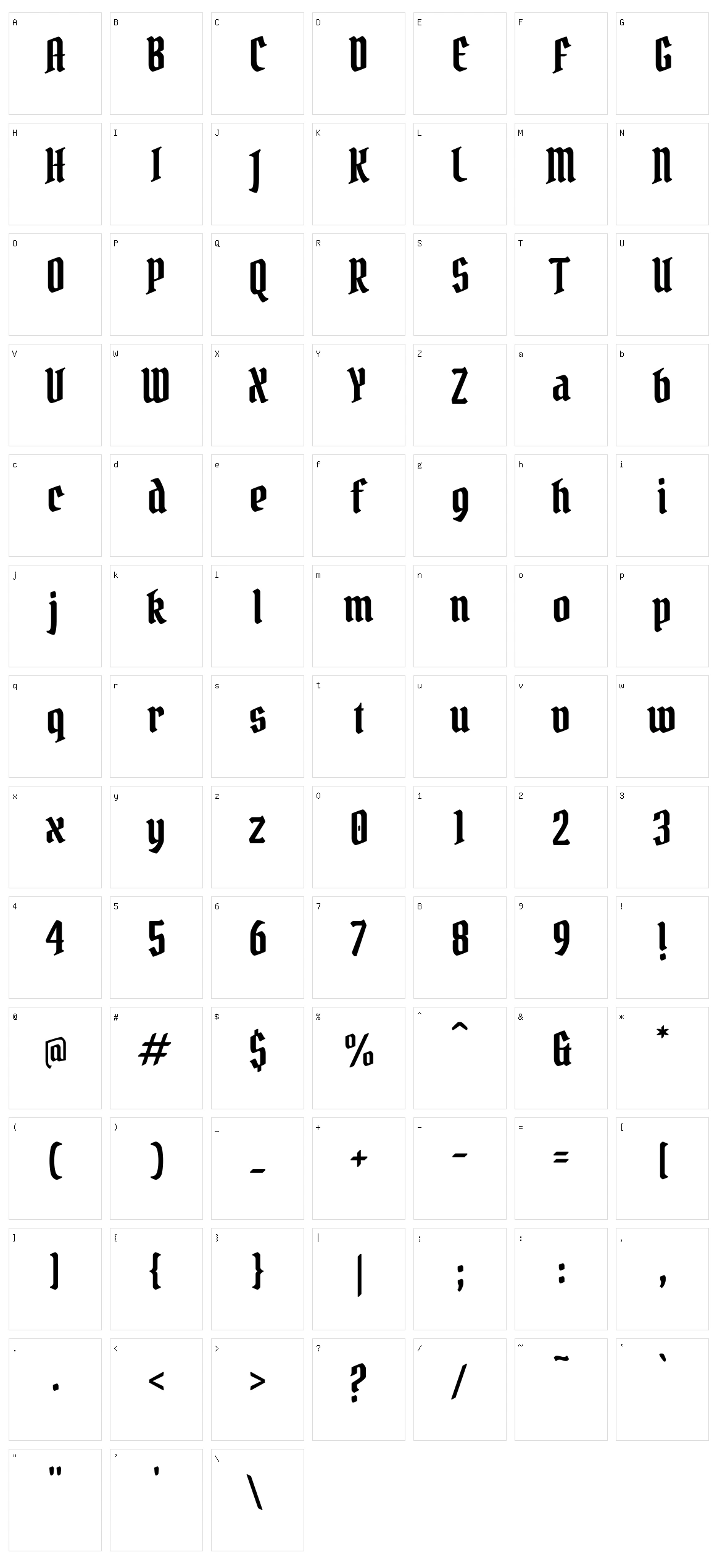 Pirata one Character Set